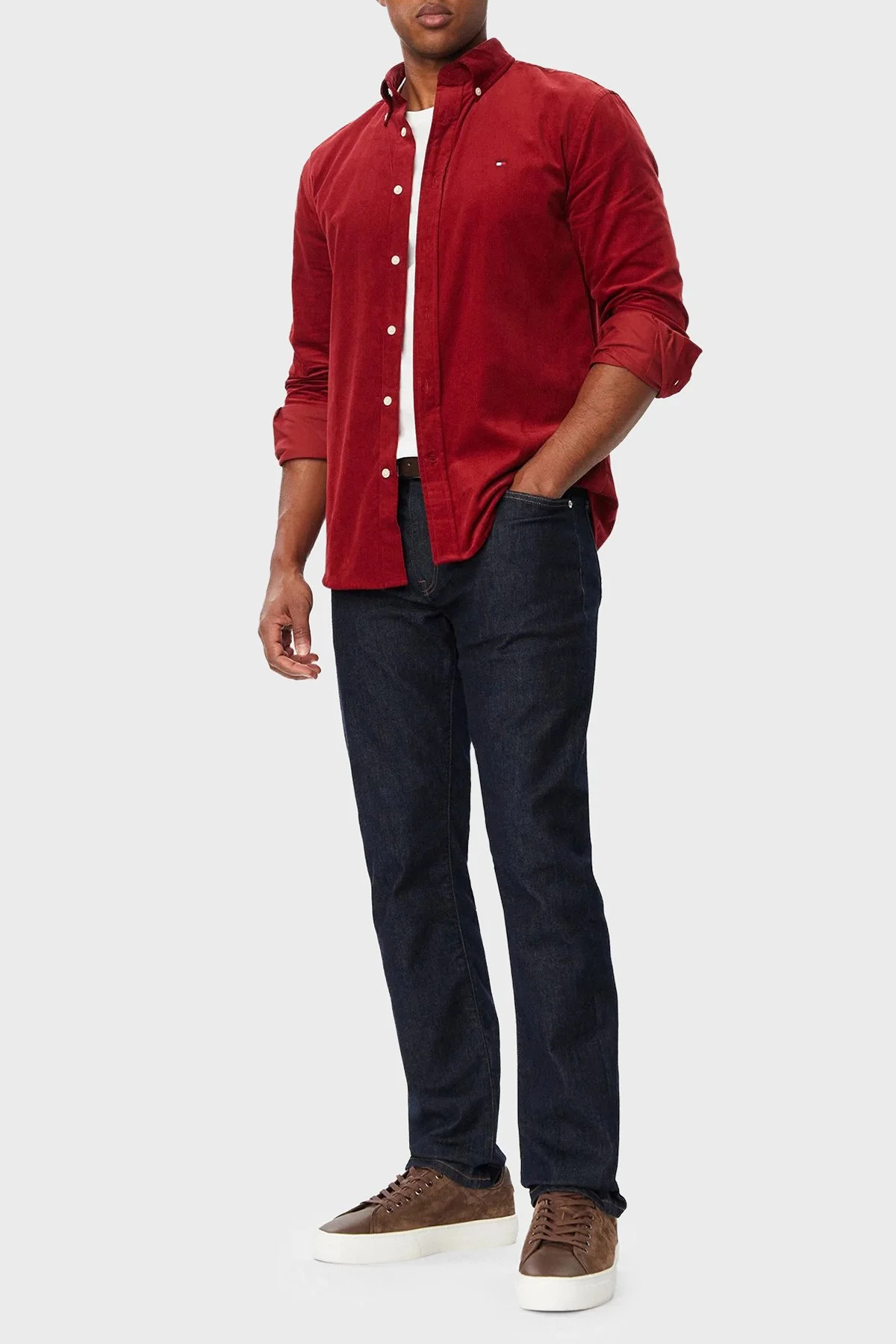 Tommy Hilfiger Erkek Gömlek MW0MW40486 XLI Kırmızı - 2