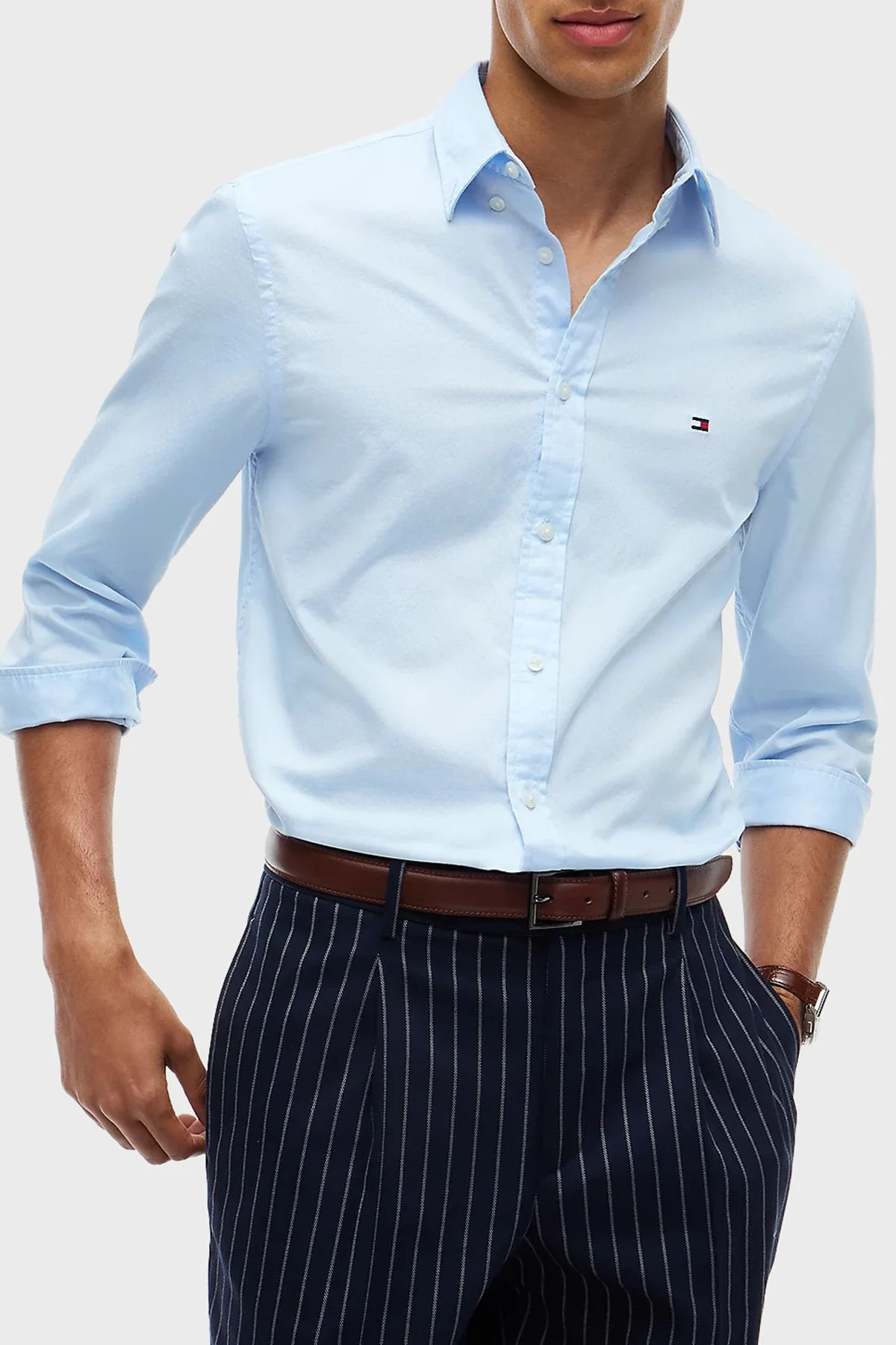 Tommy Hilfiger Erkek Gömlek MW0MW44570 C3Q Açık mavi - 1