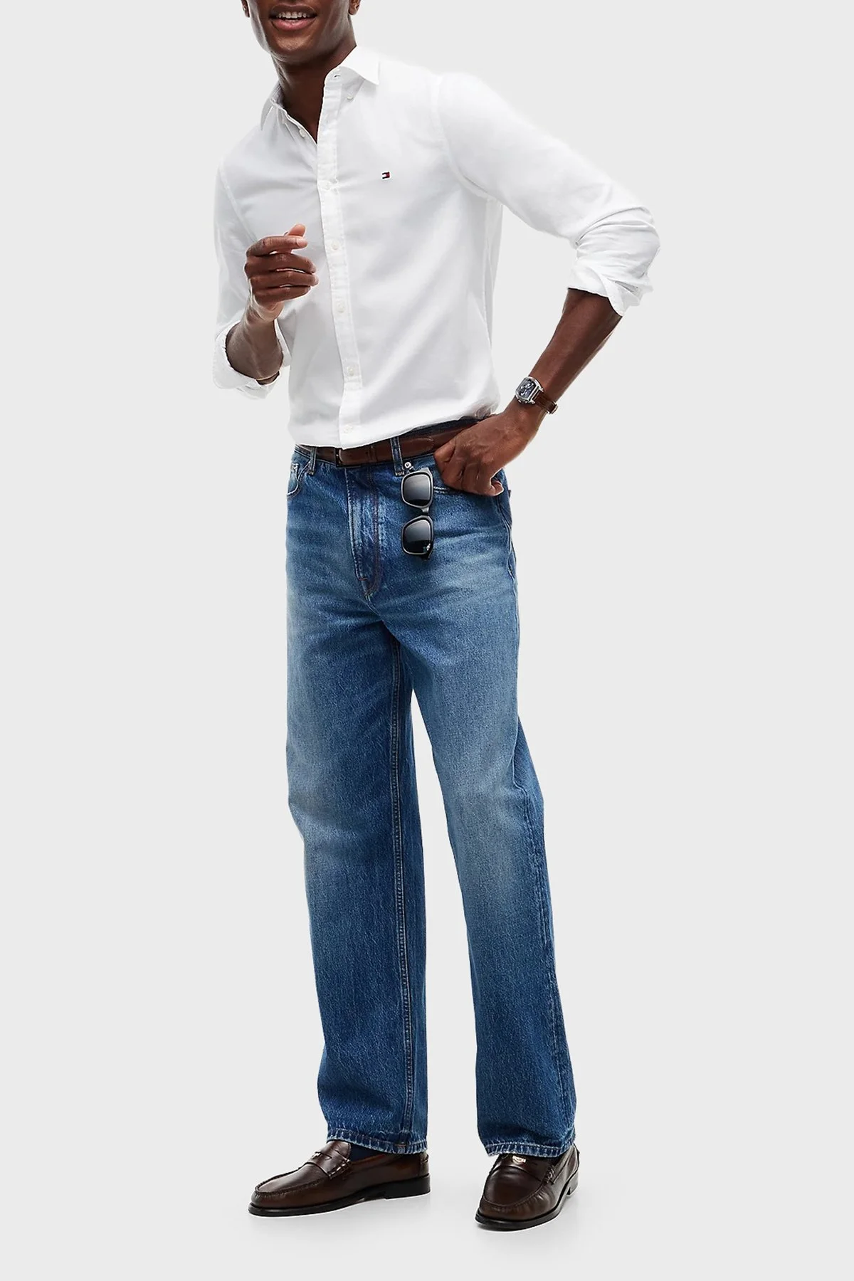 Tommy Hilfiger Erkek Gömlek MW0MW44570 YBR Beyaz - 8