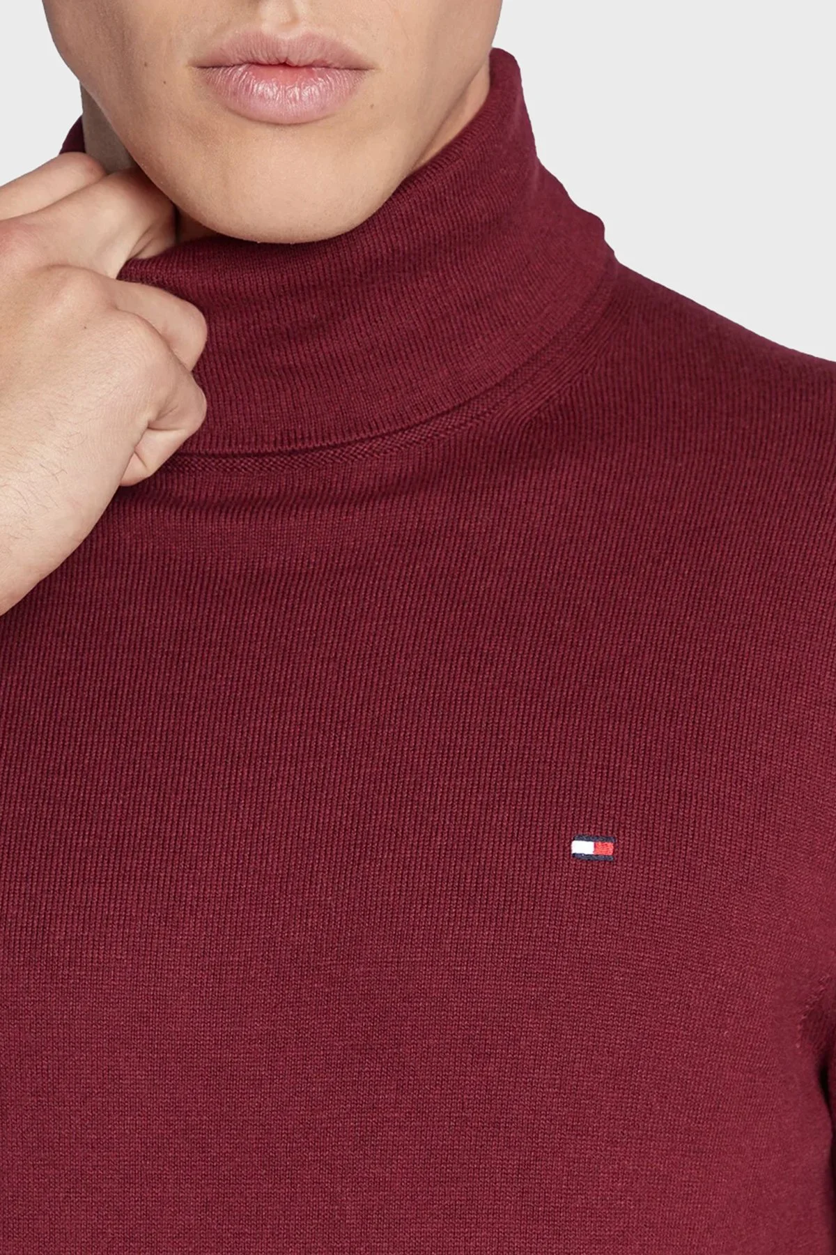 Tommy Hilfiger Erkek Kazak MW0MW28048 VLP Bordo - 3