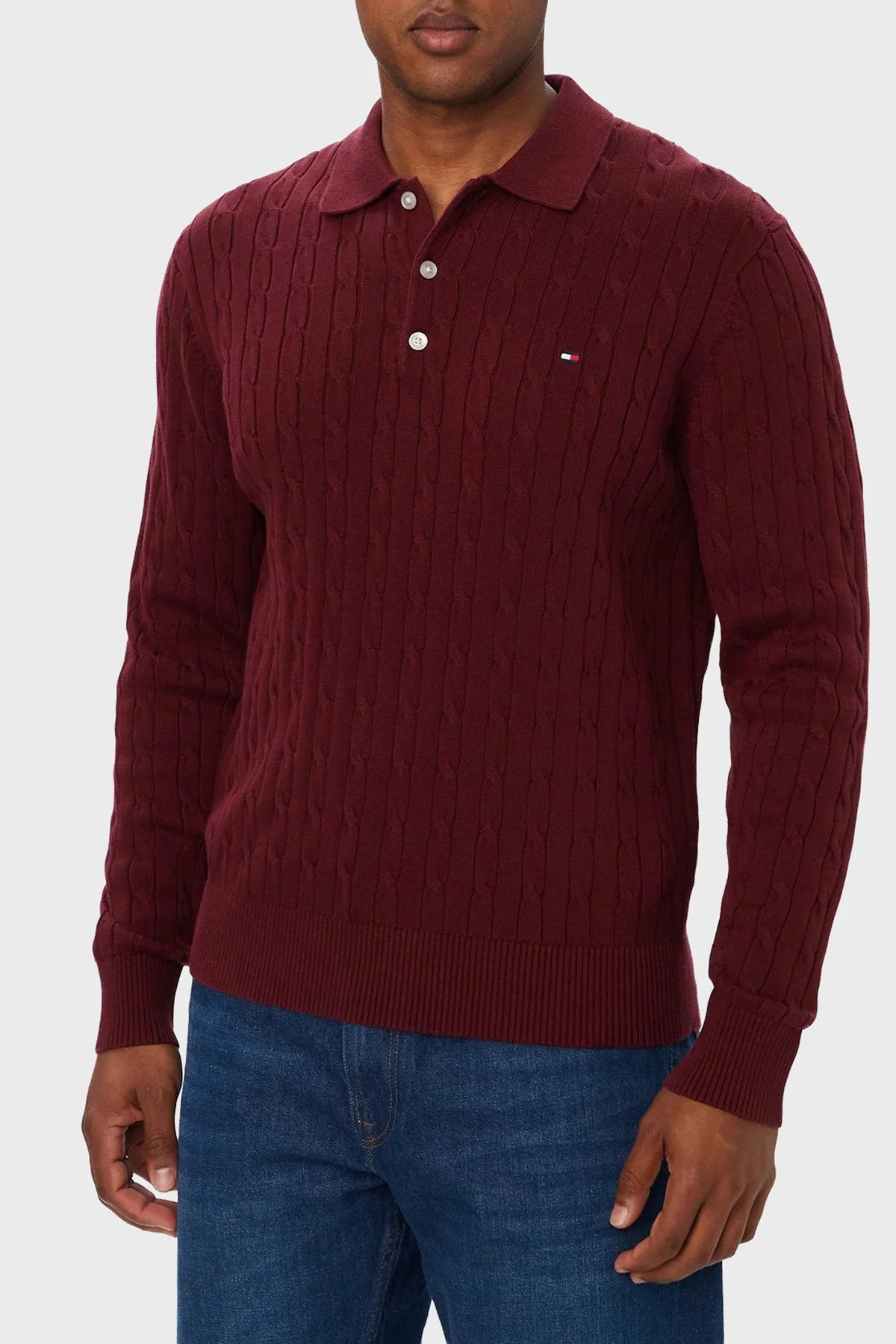 Tommy Hilfiger Erkek Kazak MW0MW41955 VLP Bordo - 6