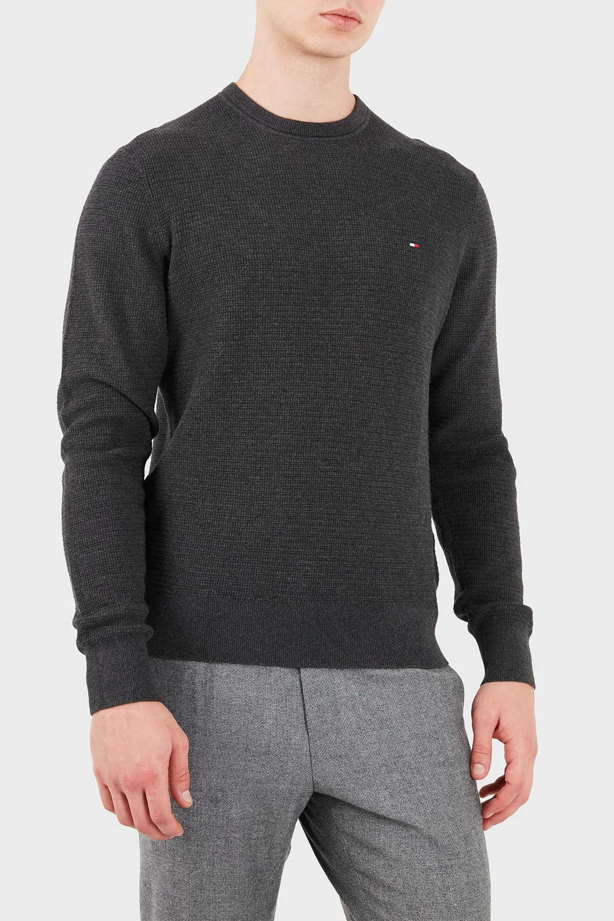 Tommy Hilfiger Erkek Kazak MW0MW44759 P4E Gri - 4