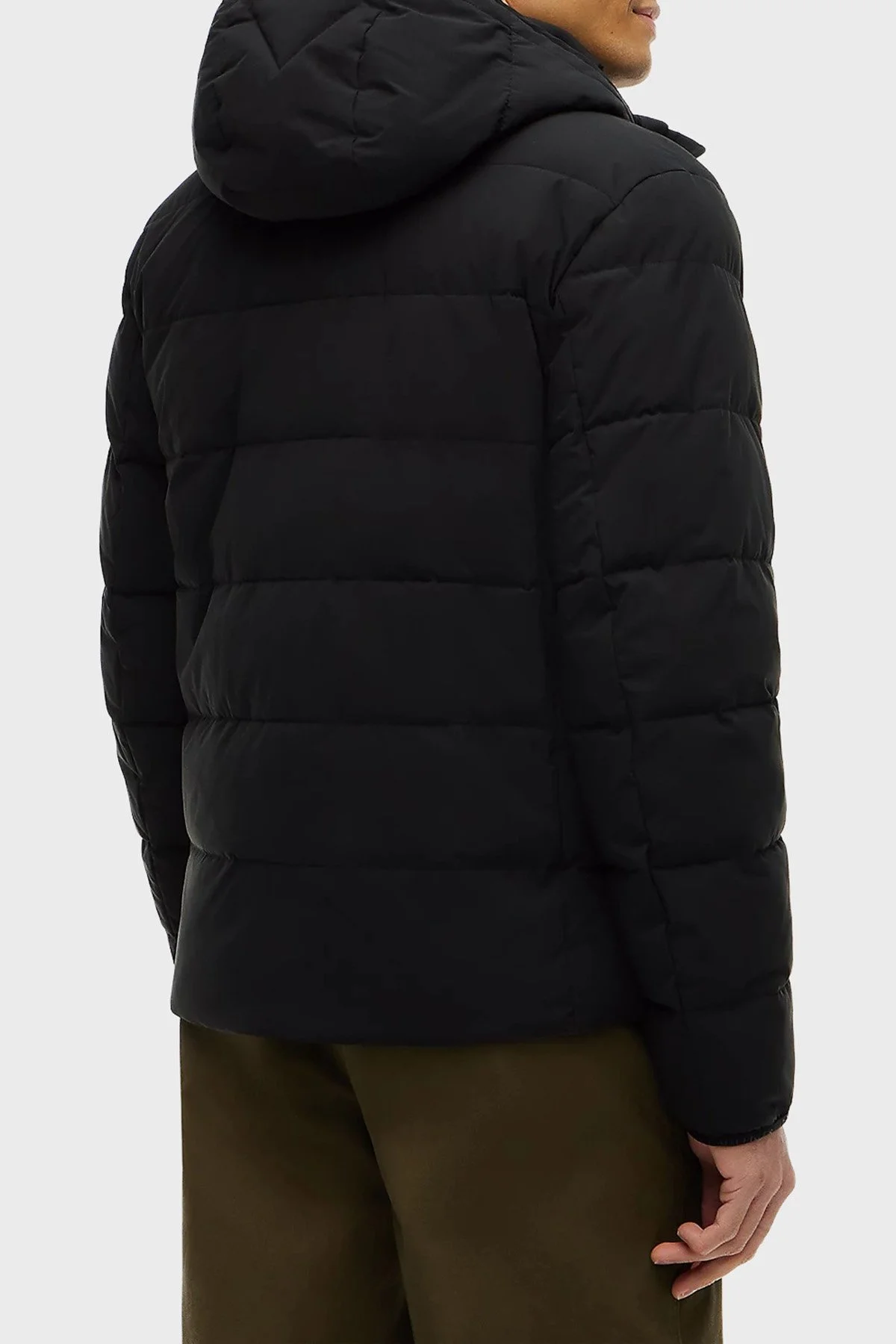 Tommy Hilfiger Logolu Kapitone Desenli Regular Fit Kapüşonlu Yaka Erkek Mont MW0MW45273 BDS Siyah - 10