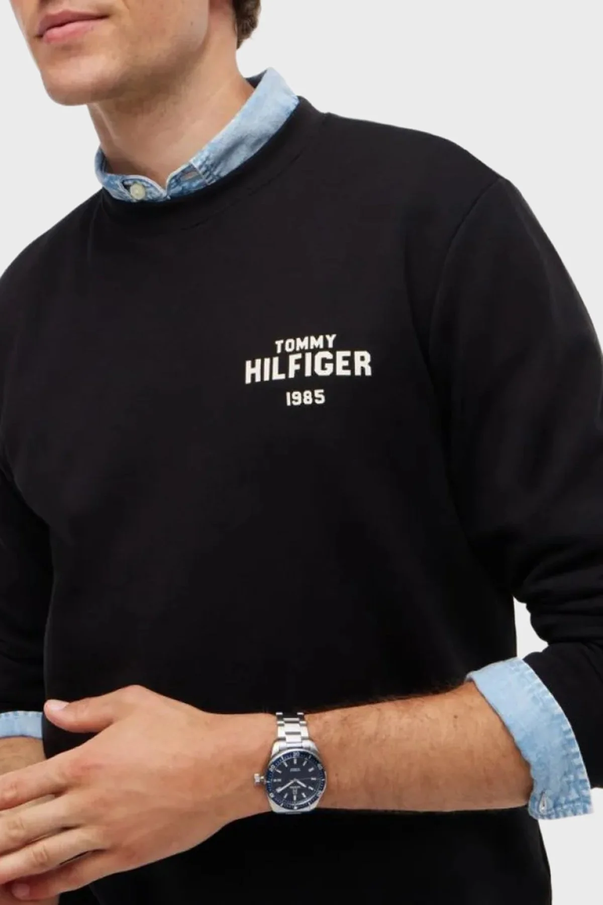 Tommy Hilfiger Erkek Sweat MW0MW44938 BDS Siyah - 4