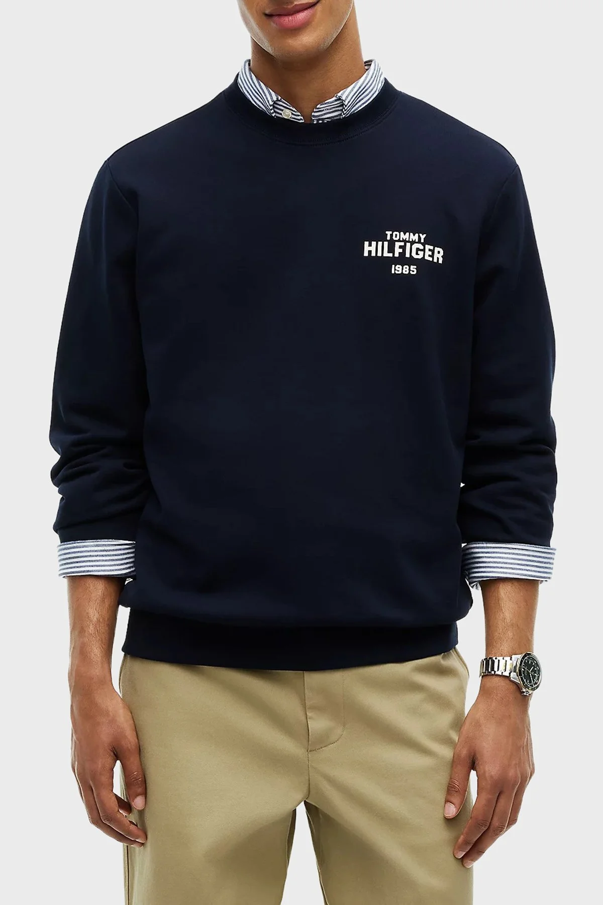 Tommy Hilfiger Erkek Sweat MW0MW44938 DW5 Lacivert - 1