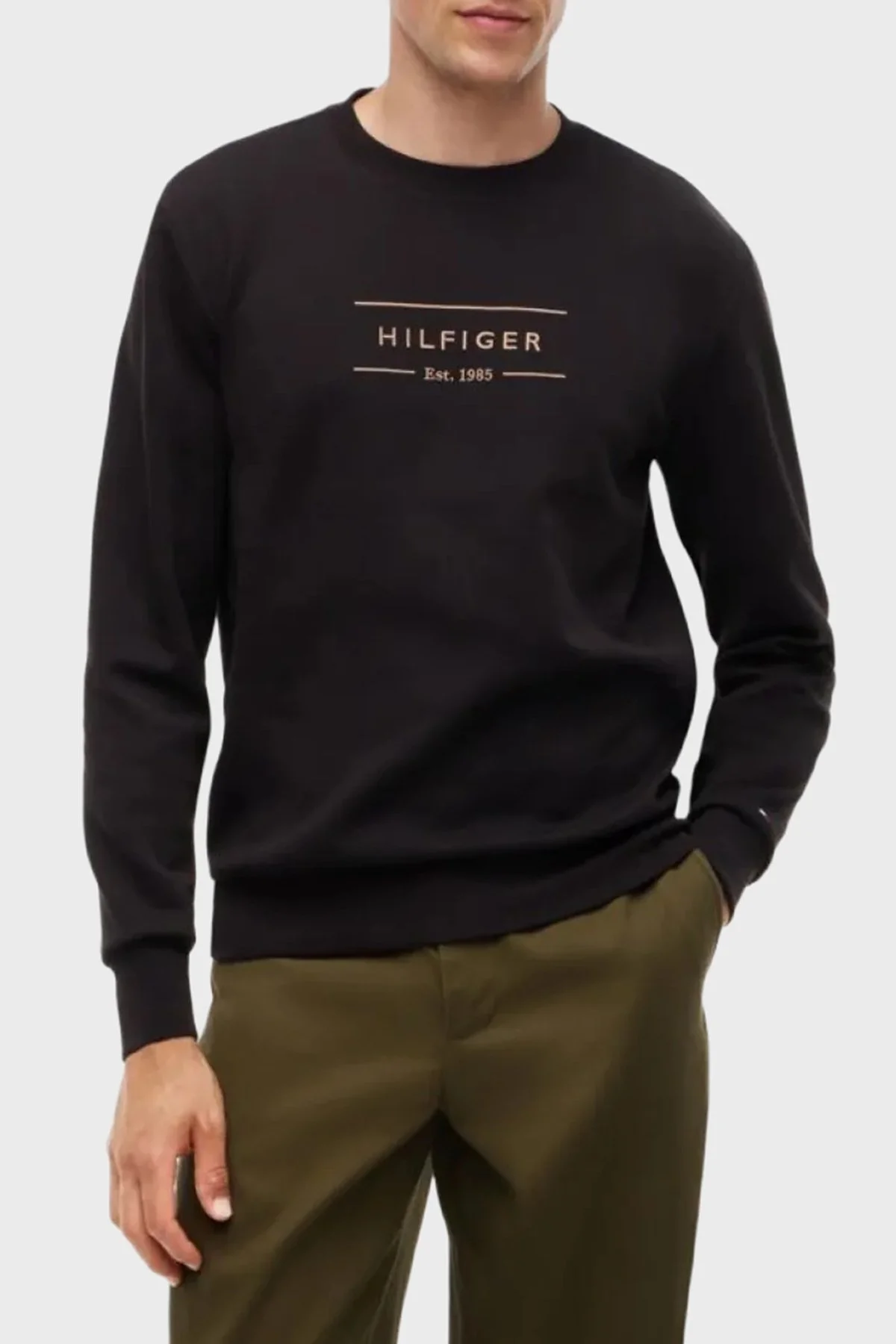 Tommy Hilfiger Erkek Sweat MW0MW44939 BDS Siyah - 1