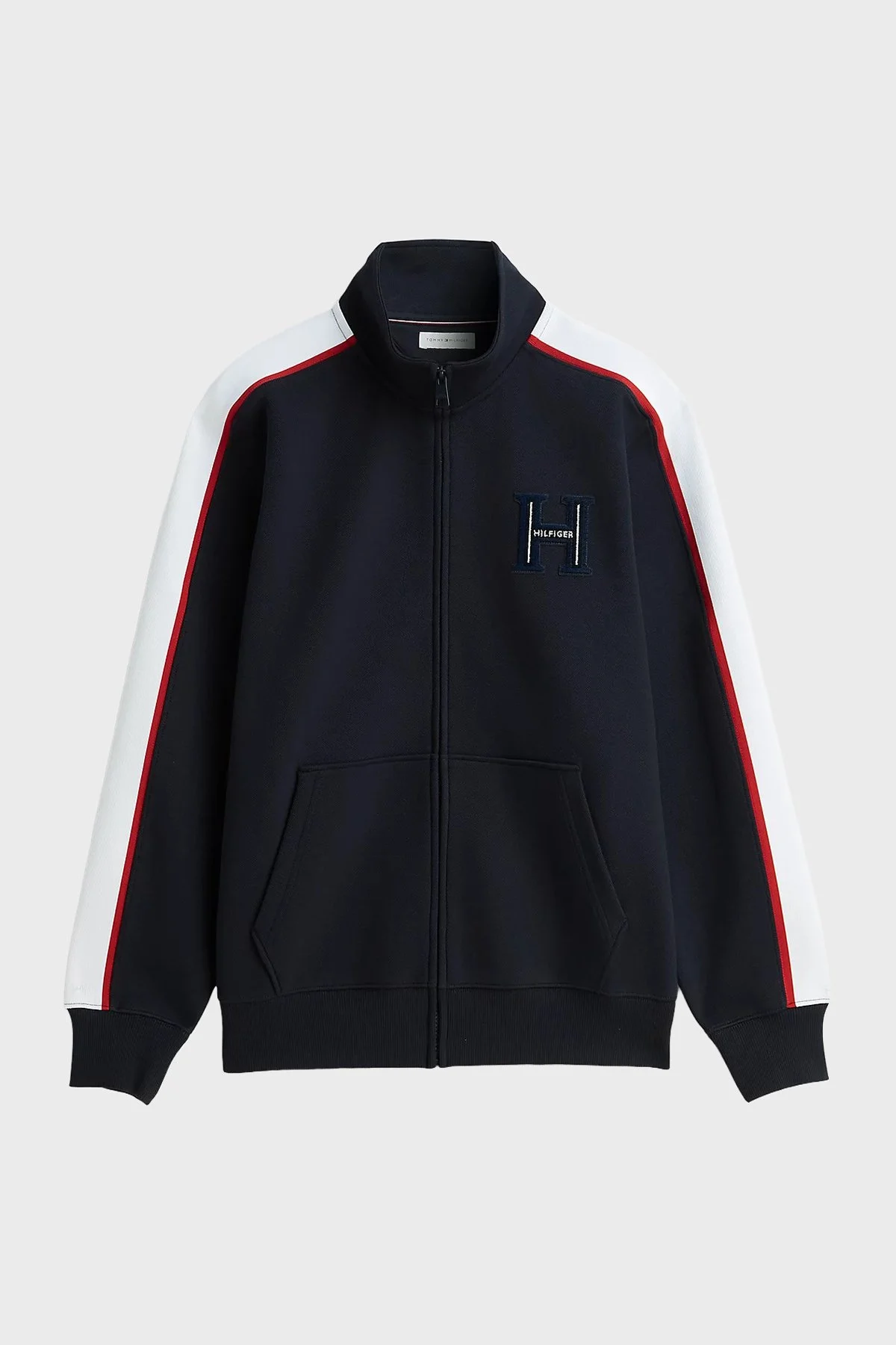 Tommy Hilfiger Pamuk Karışımlı Örme Regular Fit Dik Yaka Erkek Sweat MW0MW44957 DW5 Lacivert - 11