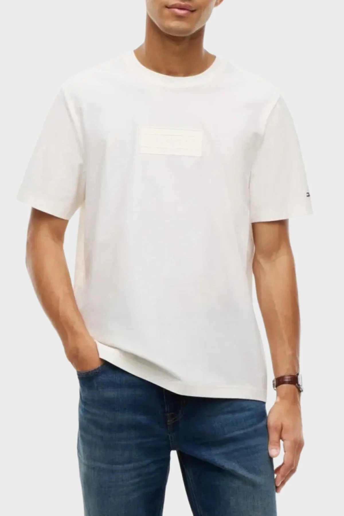 Tommy Hilfiger Erkek T Shirt MW0MW44888 Z00 Açık bej - 1