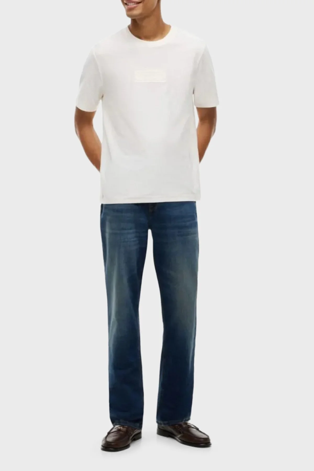 Tommy Hilfiger Erkek T Shirt MW0MW44888 Z00 Açık bej - 2