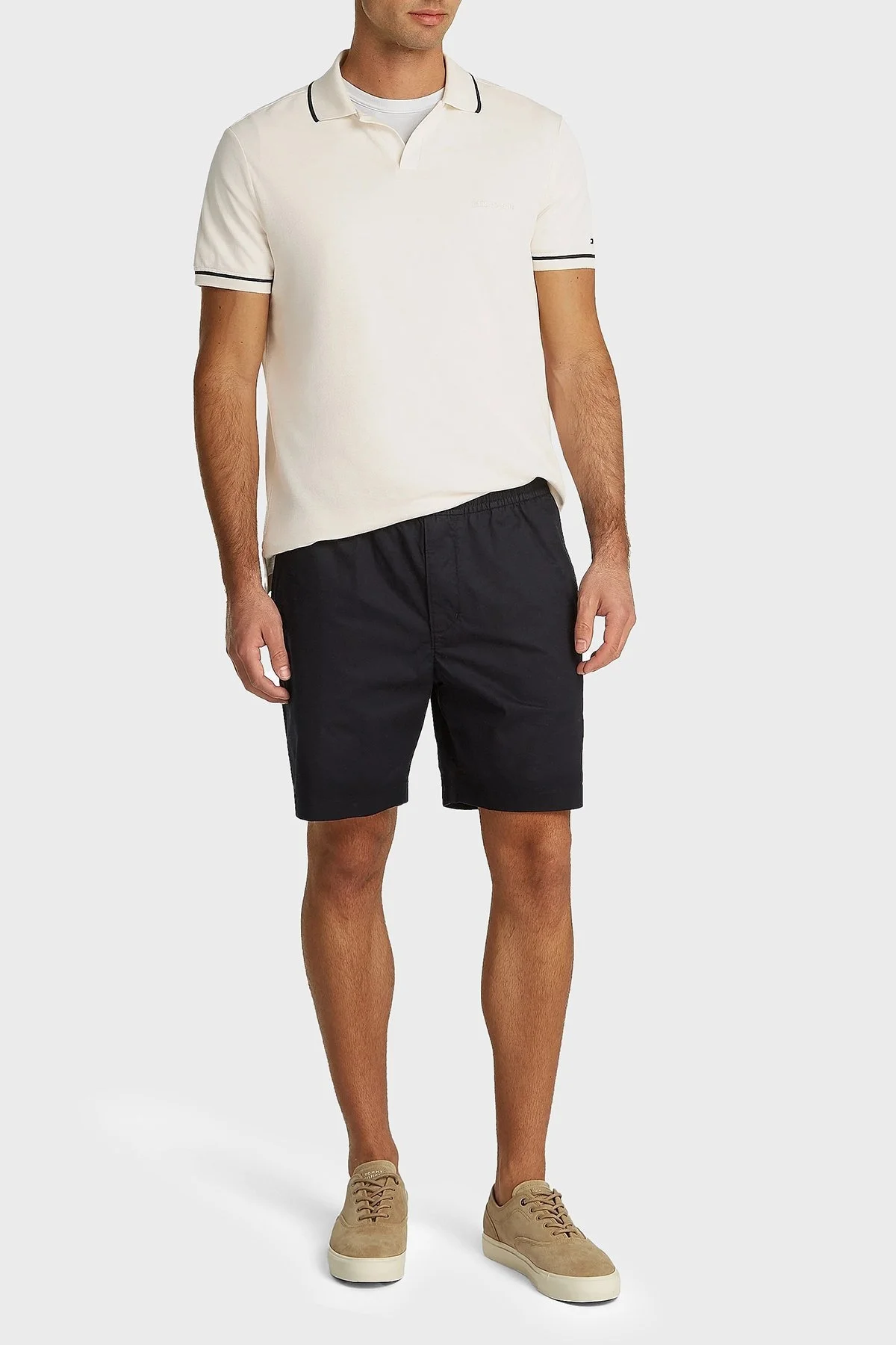 Tommy Hilfiger Esnek Pamuklu Logolu Regular Fit Düğmeli Erkek Polo Yaka T Shirt MW0MW39180 Z00 AÇIK BEJ - 2