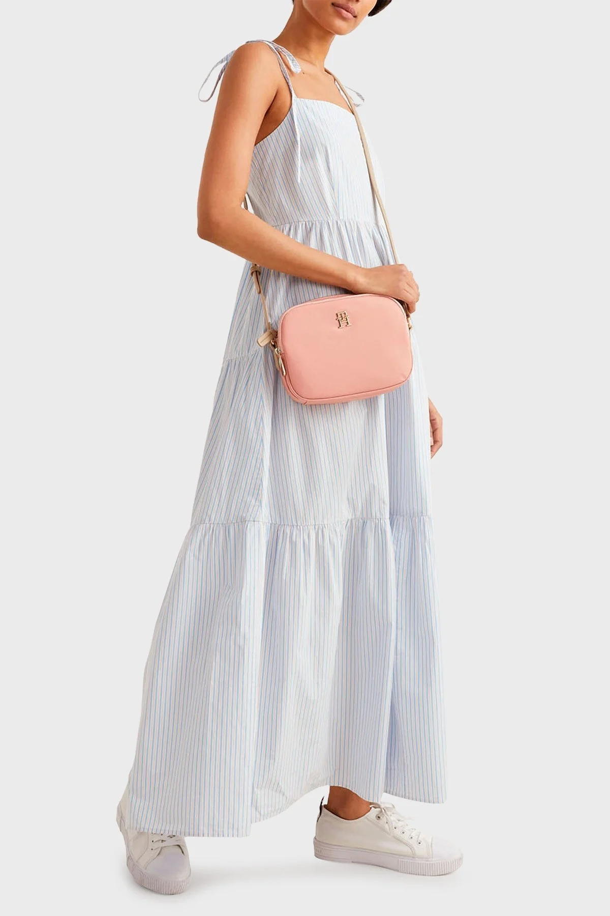 Tommy Hilfiger Fermuarlı Ayarlanabilir Omuz Askılı Bayan Çanta AW0AW14466 TQS PEMBE - 2