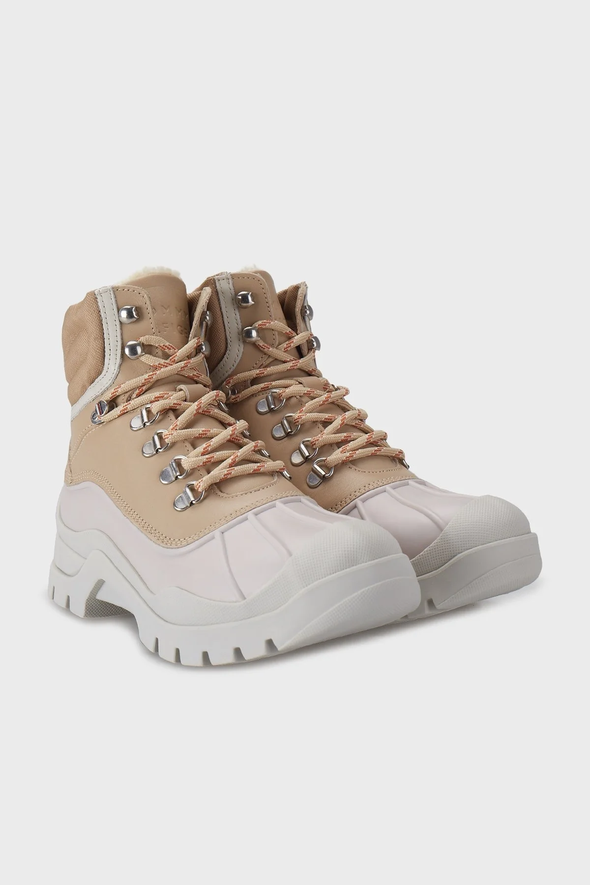 Tommy Hilfiger Hakiki Deri Bağcıklı Bayan Bot FW0FW05973 AB3 BEJ - 3