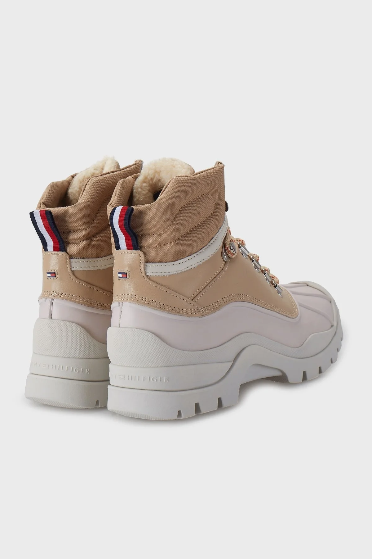 Tommy Hilfiger Hakiki Deri Bağcıklı Bayan Bot FW0FW05973 AB3 BEJ - 4