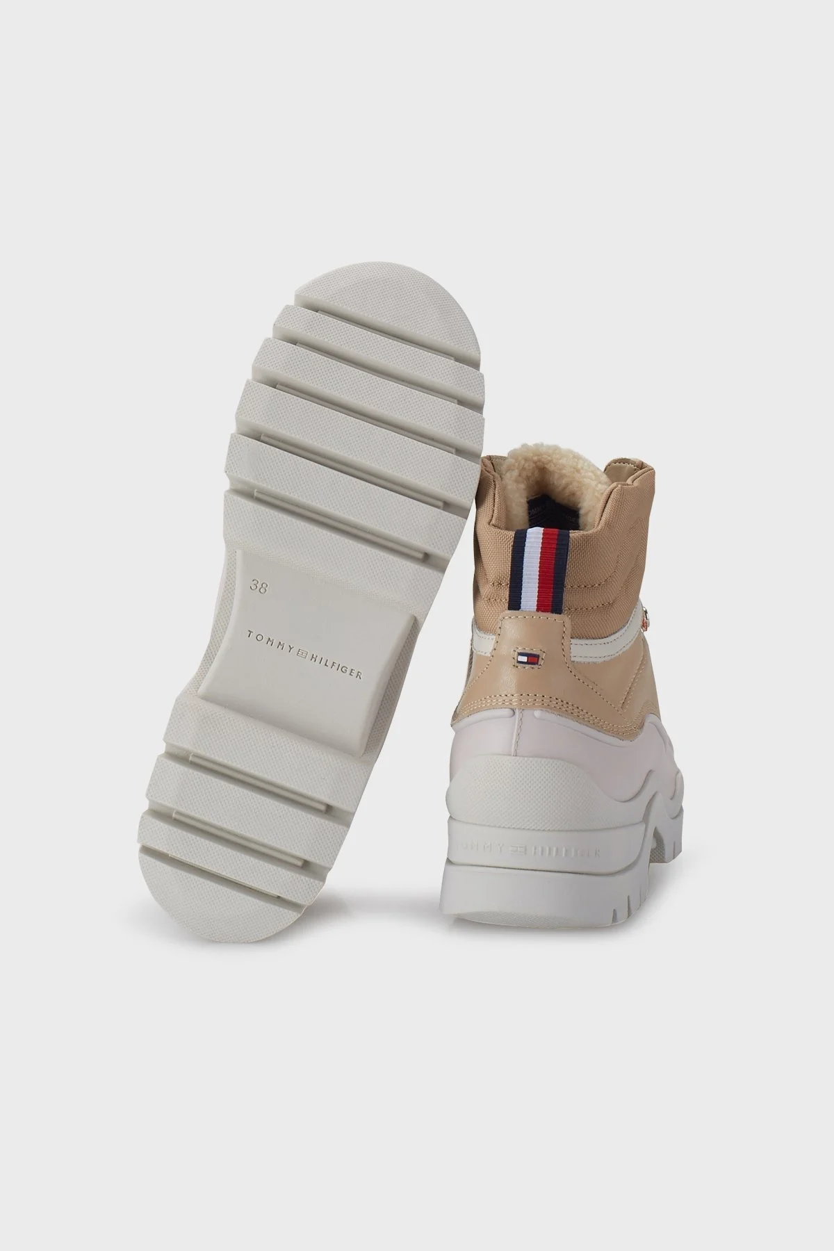 Tommy Hilfiger Hakiki Deri Bağcıklı Bayan Bot FW0FW05973 AB3 BEJ - 5