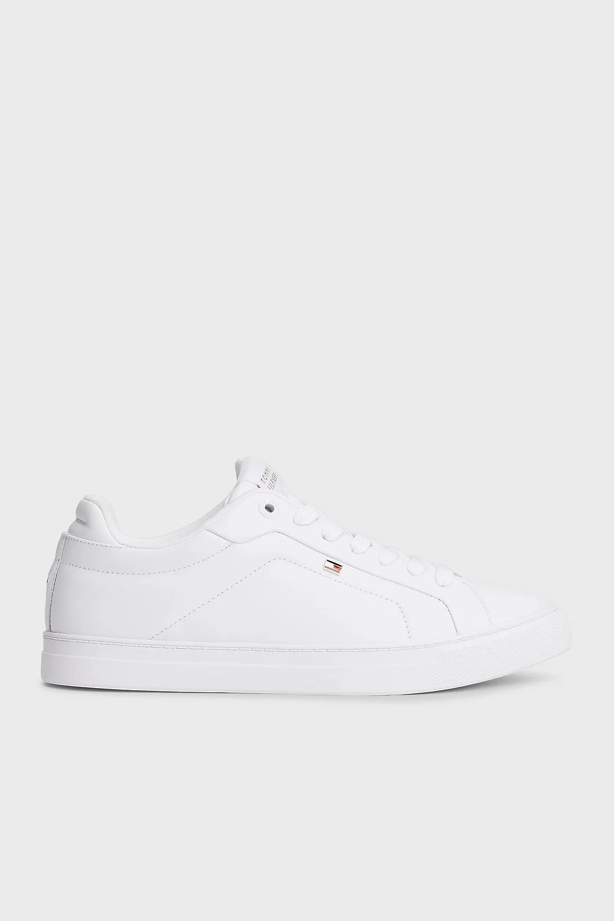 Tommy Hilfiger Hakiki Deri Bağcıklı Sneaker Bayan Ayakkabı FW0FW08815 YBR BEYAZ - 1