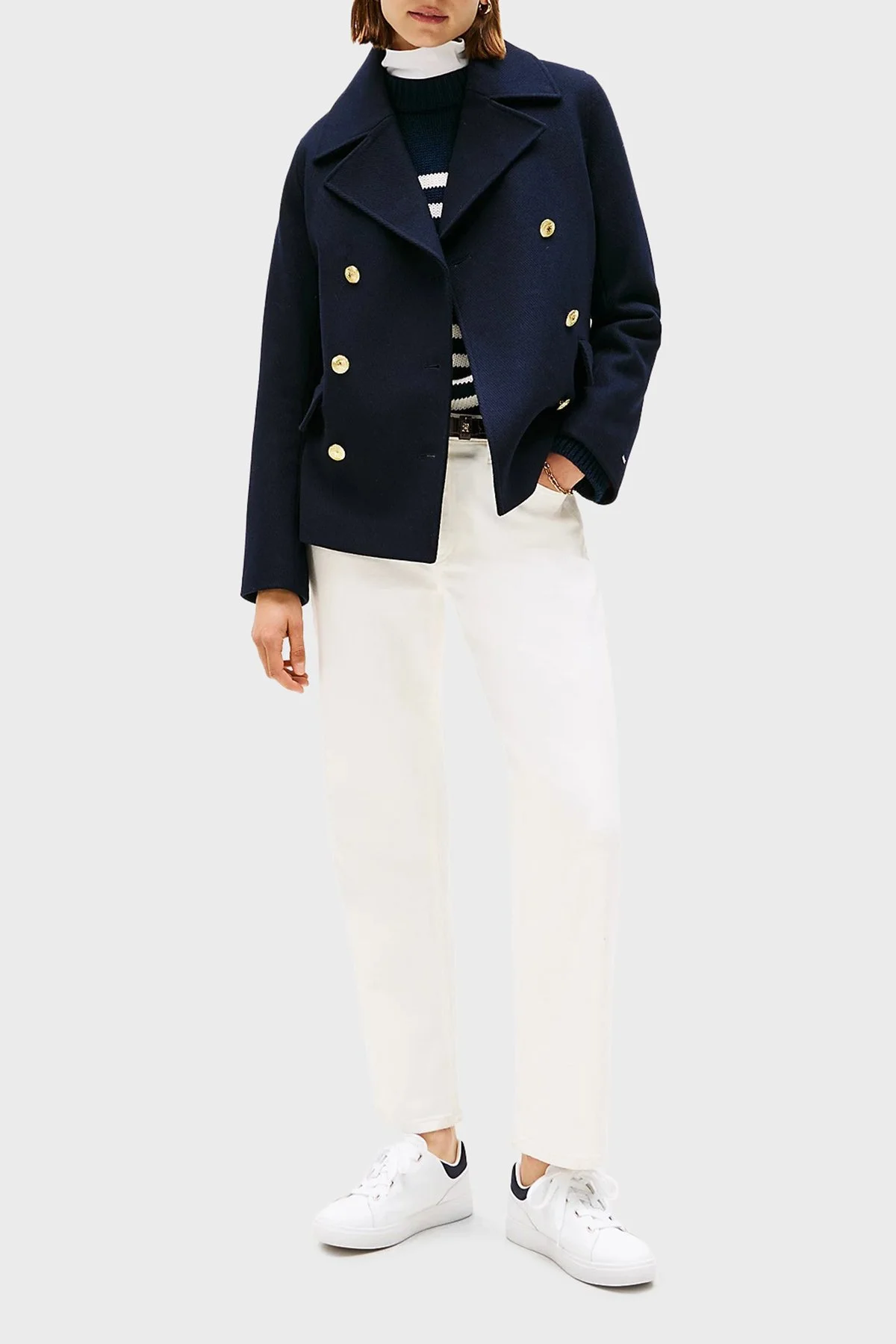 Tommy Hilfiger Hakiki Deri Kalın Tabanlı Sneaker Bayan Ayakkabı FW0FW08816 02S BEYAZ - 4