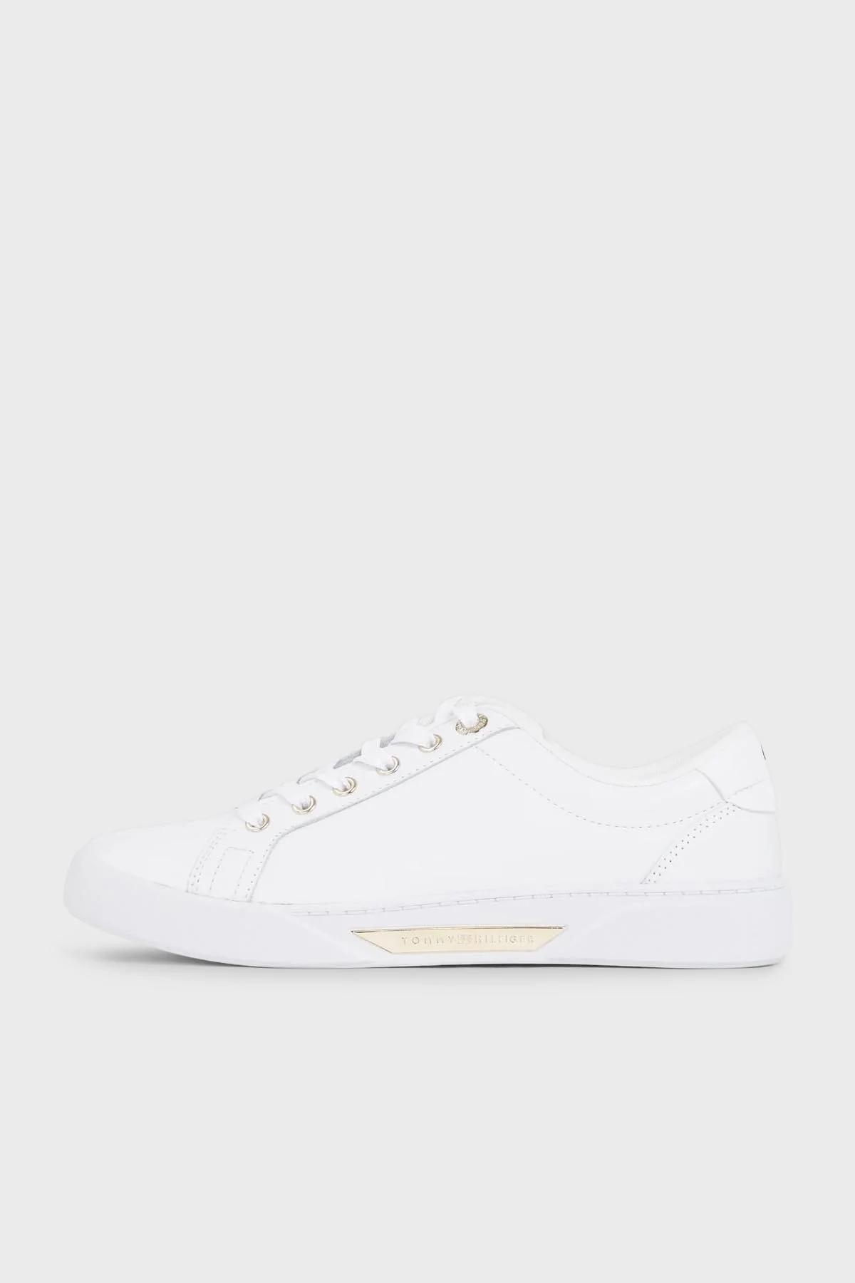 Tommy Hilfiger Hakiki Deri Logo Detaylı Sneaker Bayan Ayakkabı FW0FW07560 0K7 BEYAZ - 3
