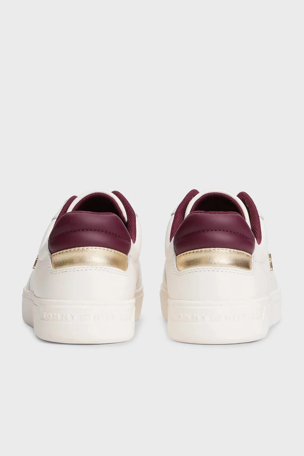 Tommy Hilfiger Hakiki Deri Logolu Bağcıklı Sneaker Bayan Ayakkabı FW0FW08680 YBH BEYAZ - 4