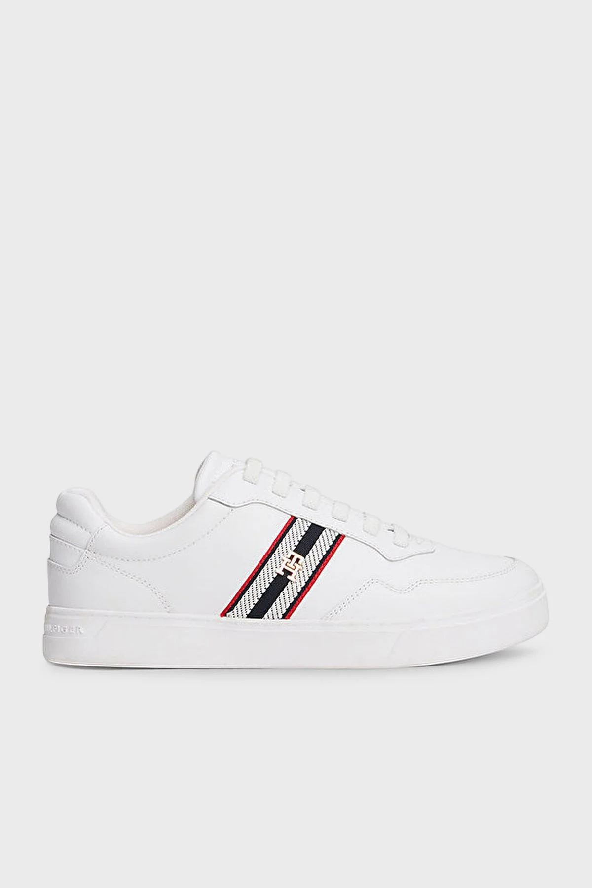 Tommy Hilfiger Hakiki Deri Logolu Bağcıklı Sneaker Bayan Ayakkabı FW0FW09001 YBS BEYAZ - 1