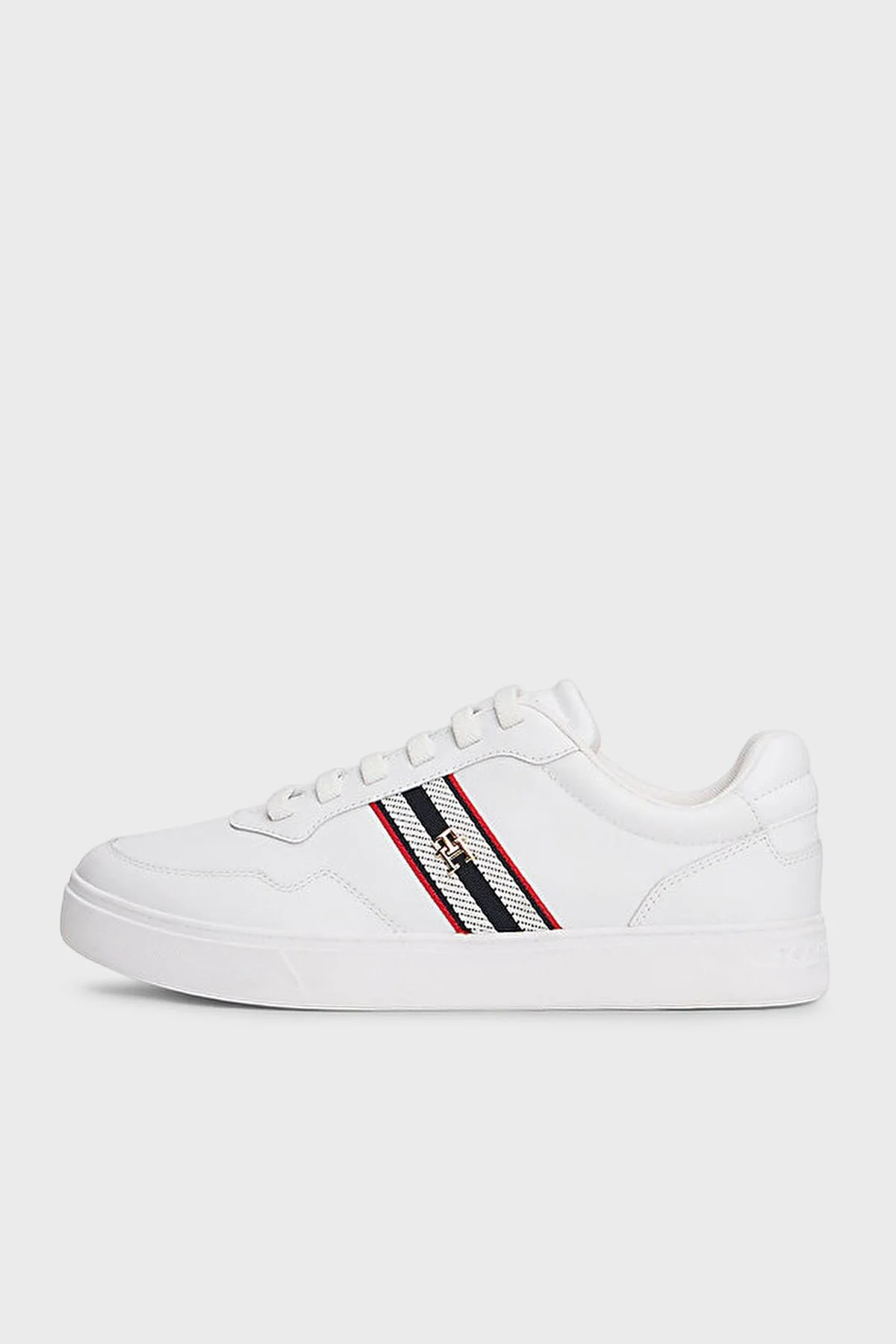 Tommy Hilfiger Hakiki Deri Logolu Bağcıklı Sneaker Bayan Ayakkabı FW0FW09001 YBS BEYAZ - 2