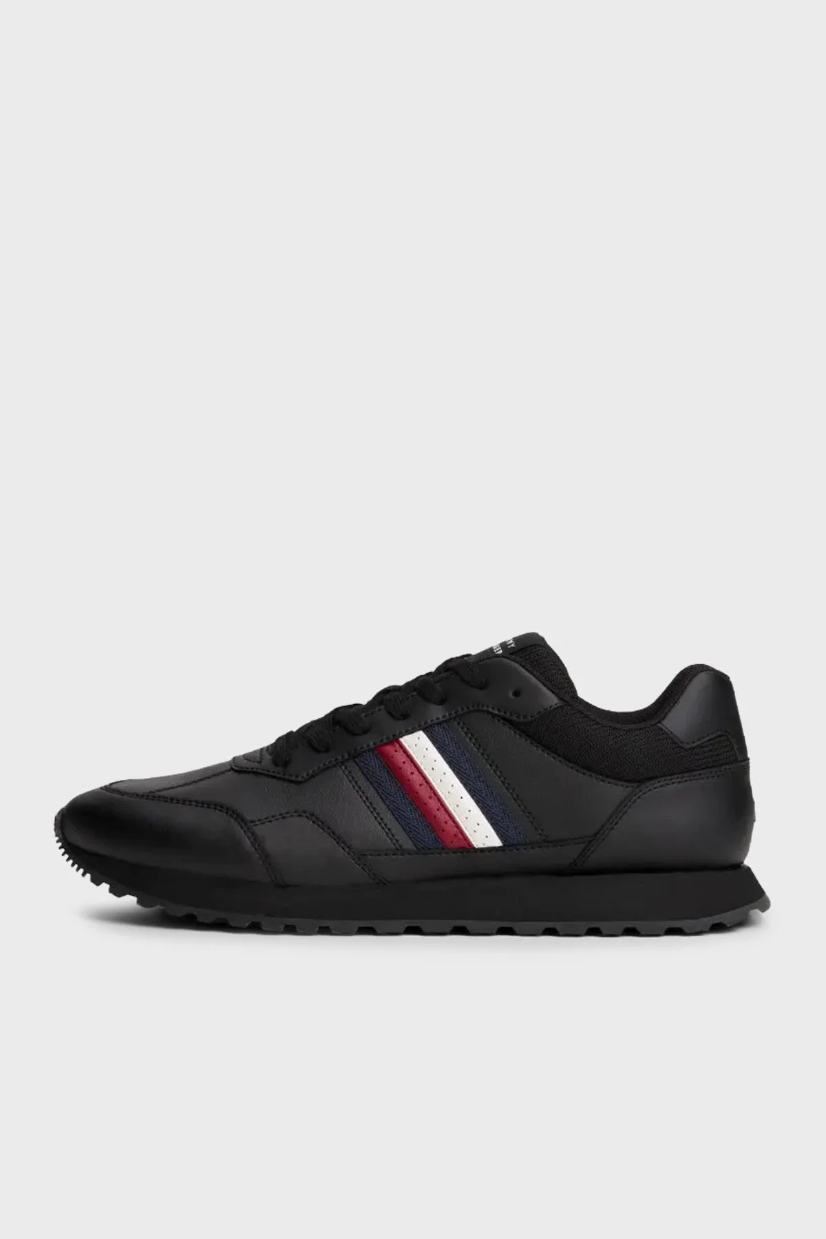 Tommy Hilfiger Hakiki Deri Logolu Bağcıklı Sneaker Erkek Ayakkabı FM0FM05637 BDS SİYAH - 3