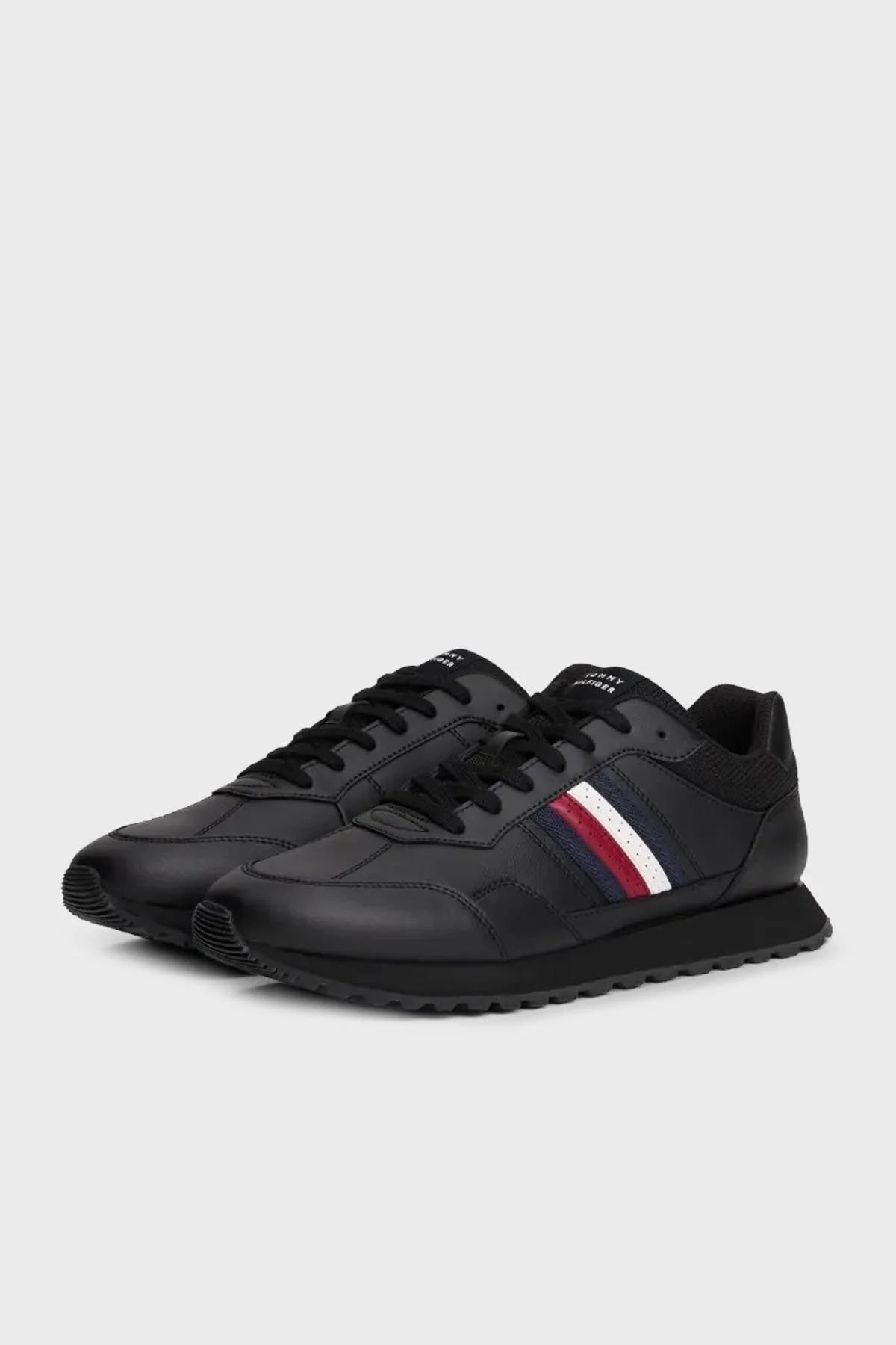 Tommy Hilfiger Hakiki Deri Logolu Bağcıklı Sneaker Erkek Ayakkabı FM0FM05637 BDS SİYAH - 4