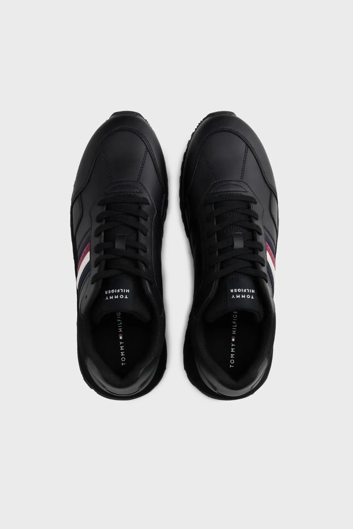 Tommy Hilfiger Hakiki Deri Logolu Bağcıklı Sneaker Erkek Ayakkabı FM0FM05637 BDS SİYAH - 6