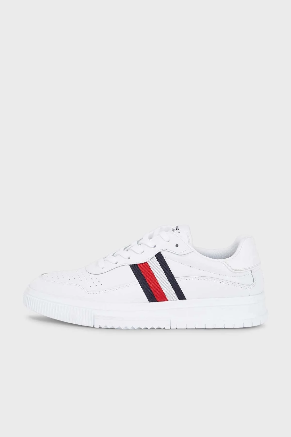 Tommy Hilfiger Hakiki Deri Logolu Şerit Detaylı Sneaker Erkek Ayakkabı FM0FM04824 YBS BEYAZ - 4