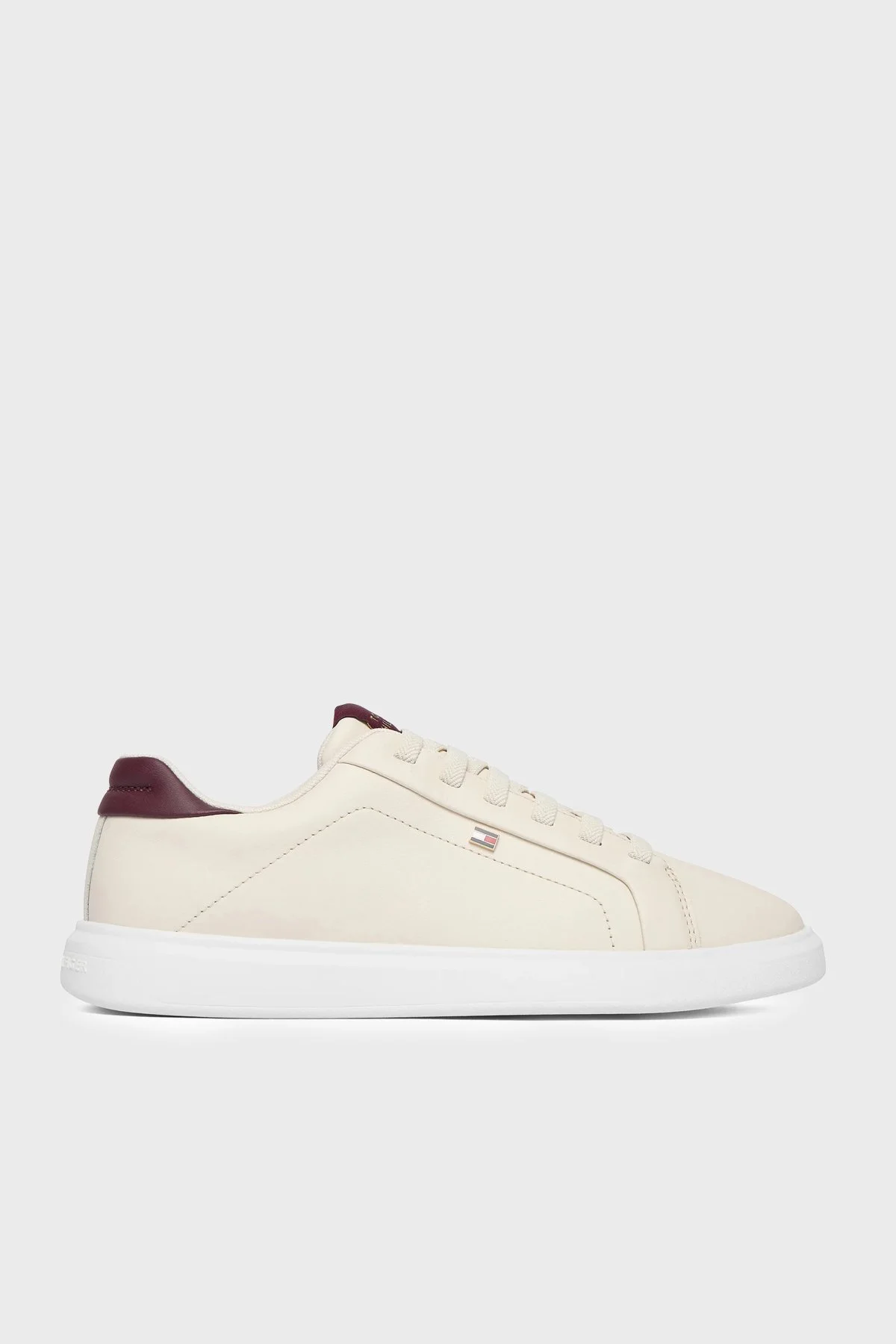 Tommy Hilfiger Hakiki Deri Logolu Sneaker Kadın Ayakkabı FW0FW08948 0F5 BEJ - 1
