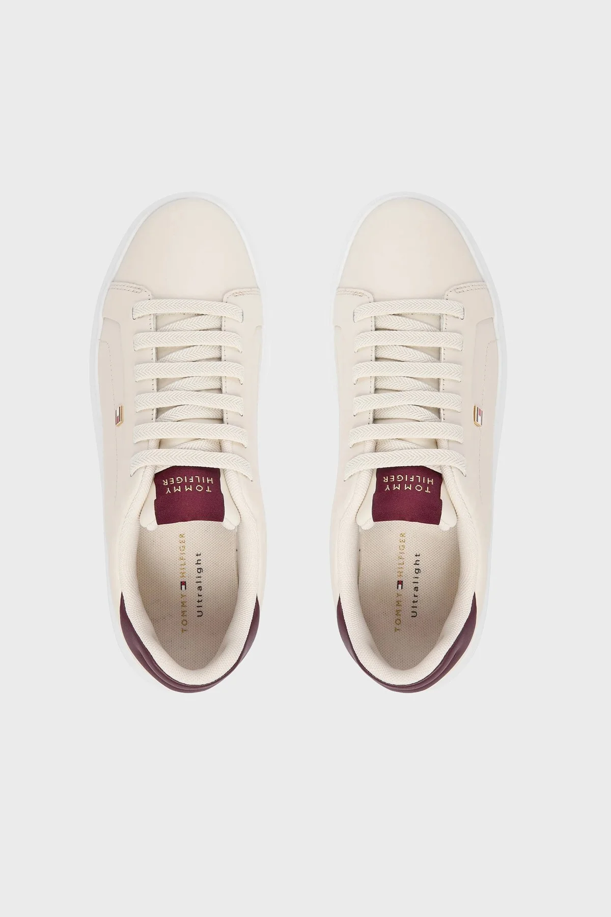 Tommy Hilfiger Hakiki Deri Logolu Sneaker Kadın Ayakkabı FW0FW08948 0F5 BEJ - 3