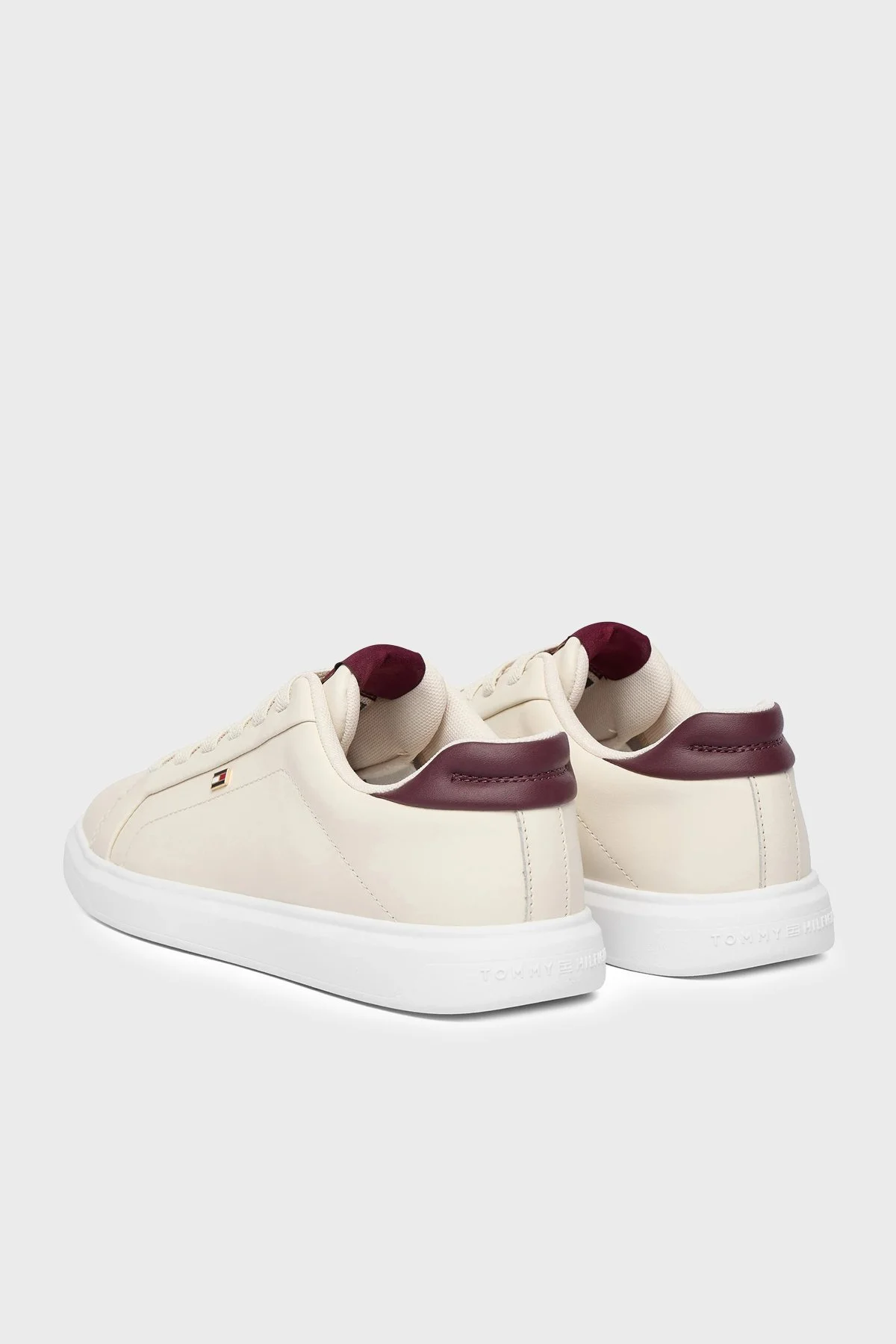 Tommy Hilfiger Hakiki Deri Logolu Sneaker Kadın Ayakkabı FW0FW08948 0F5 BEJ - 5