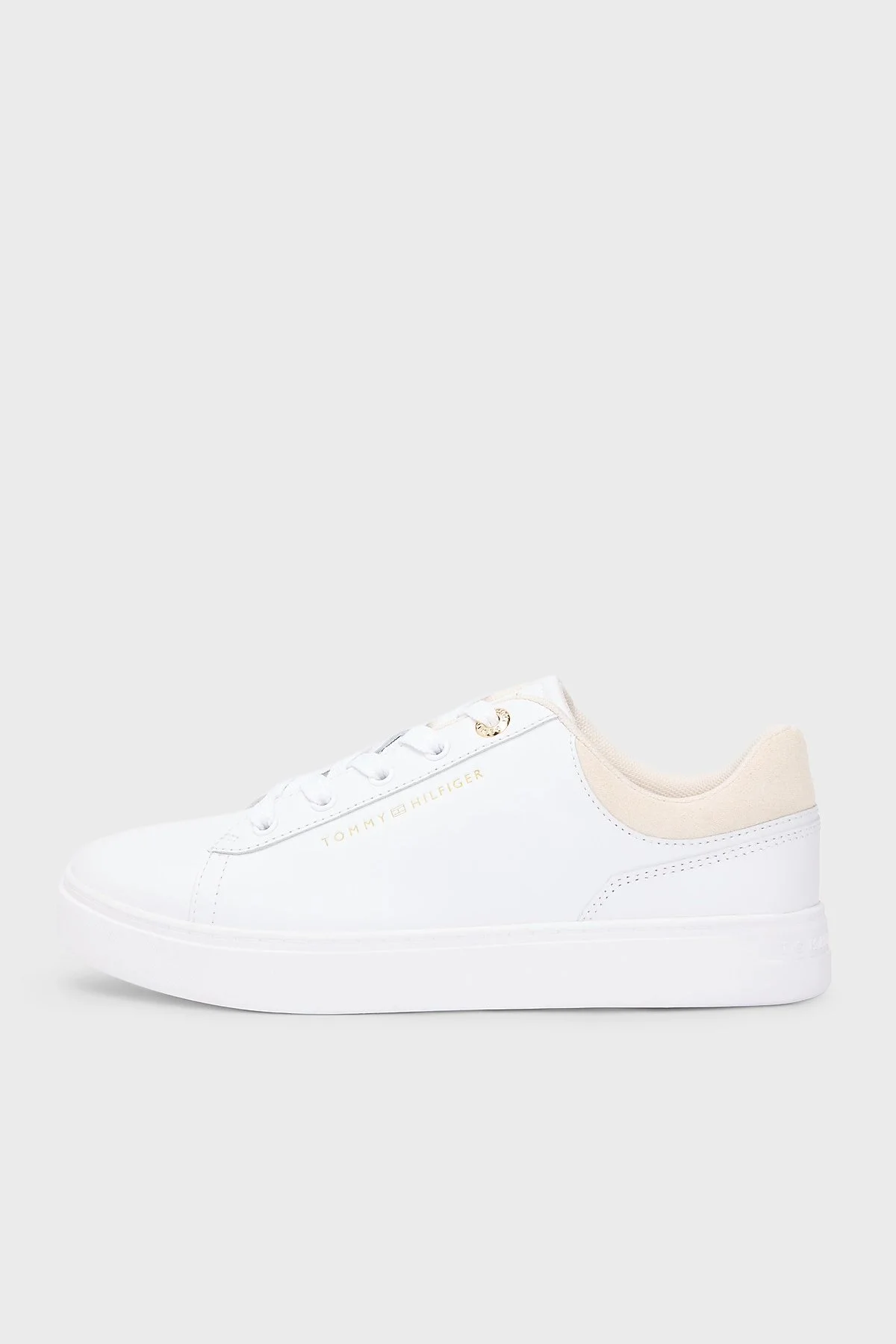 Tommy Hilfiger Hakiki Deri Logolu Sneaker Bayan Ayakkabı FW0FW09020 0K4 BEYAZ - 2