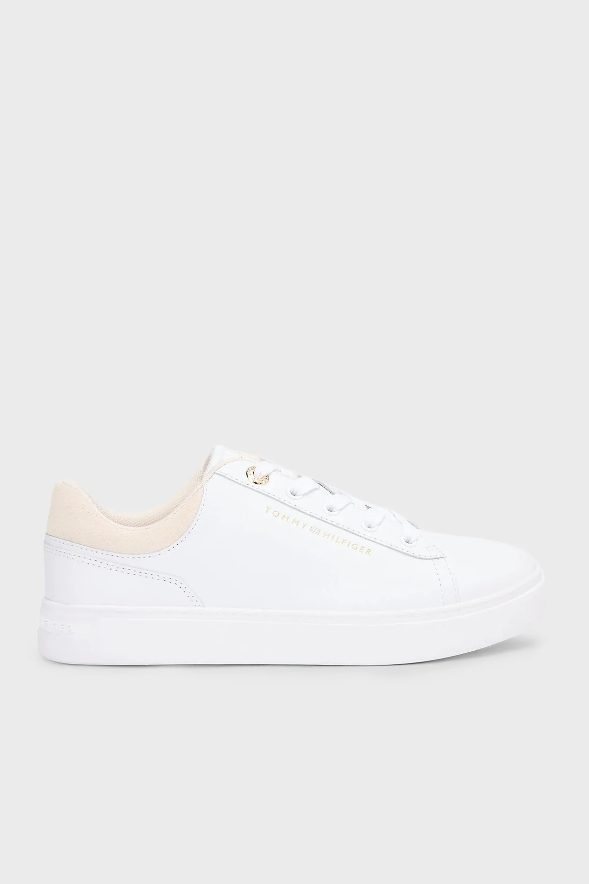 Tommy Hilfiger Hakiki Deri Logolu Sneaker Kadın Ayakkabı FW0FW09020 0K4 BEYAZ - 1