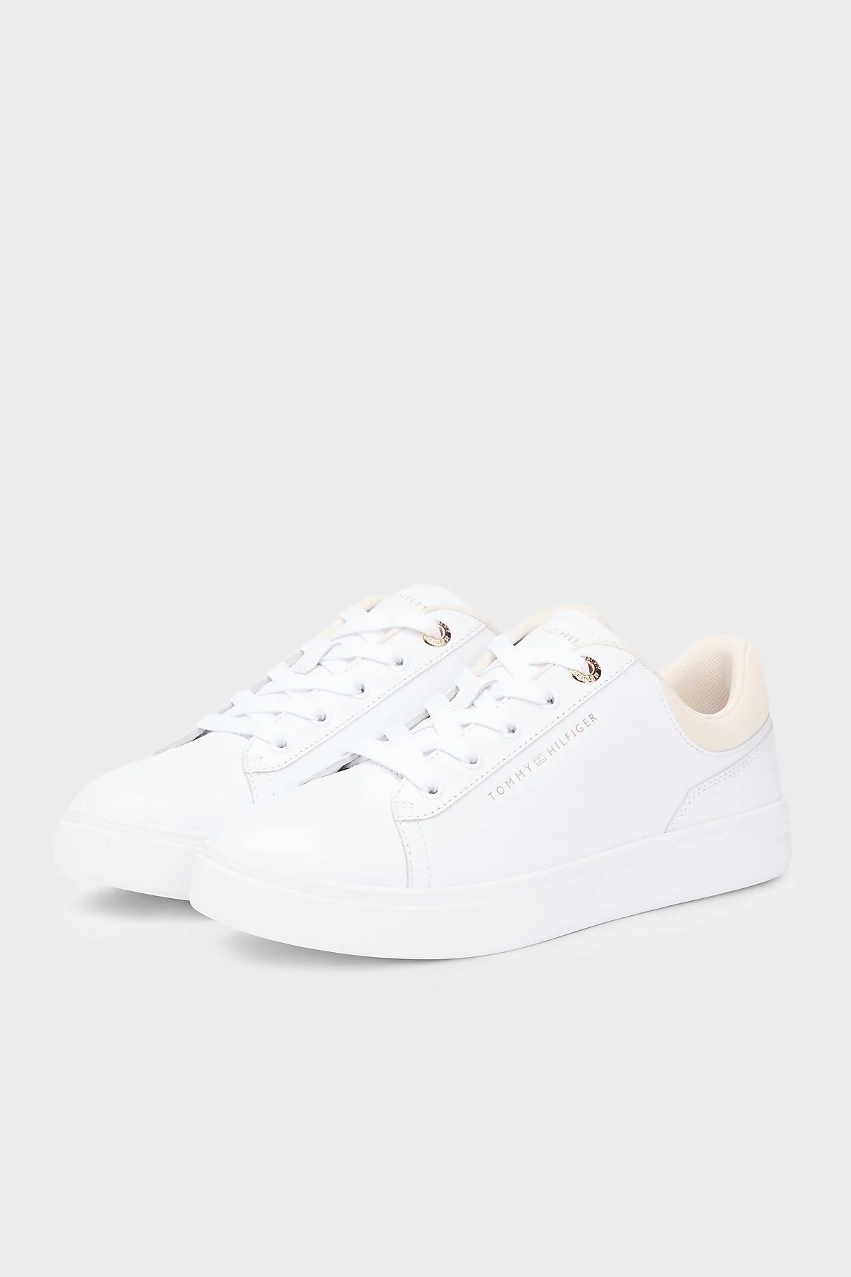 Tommy Hilfiger Hakiki Deri Logolu Sneaker Kadın Ayakkabı FW0FW09020 0K4 BEYAZ - 3