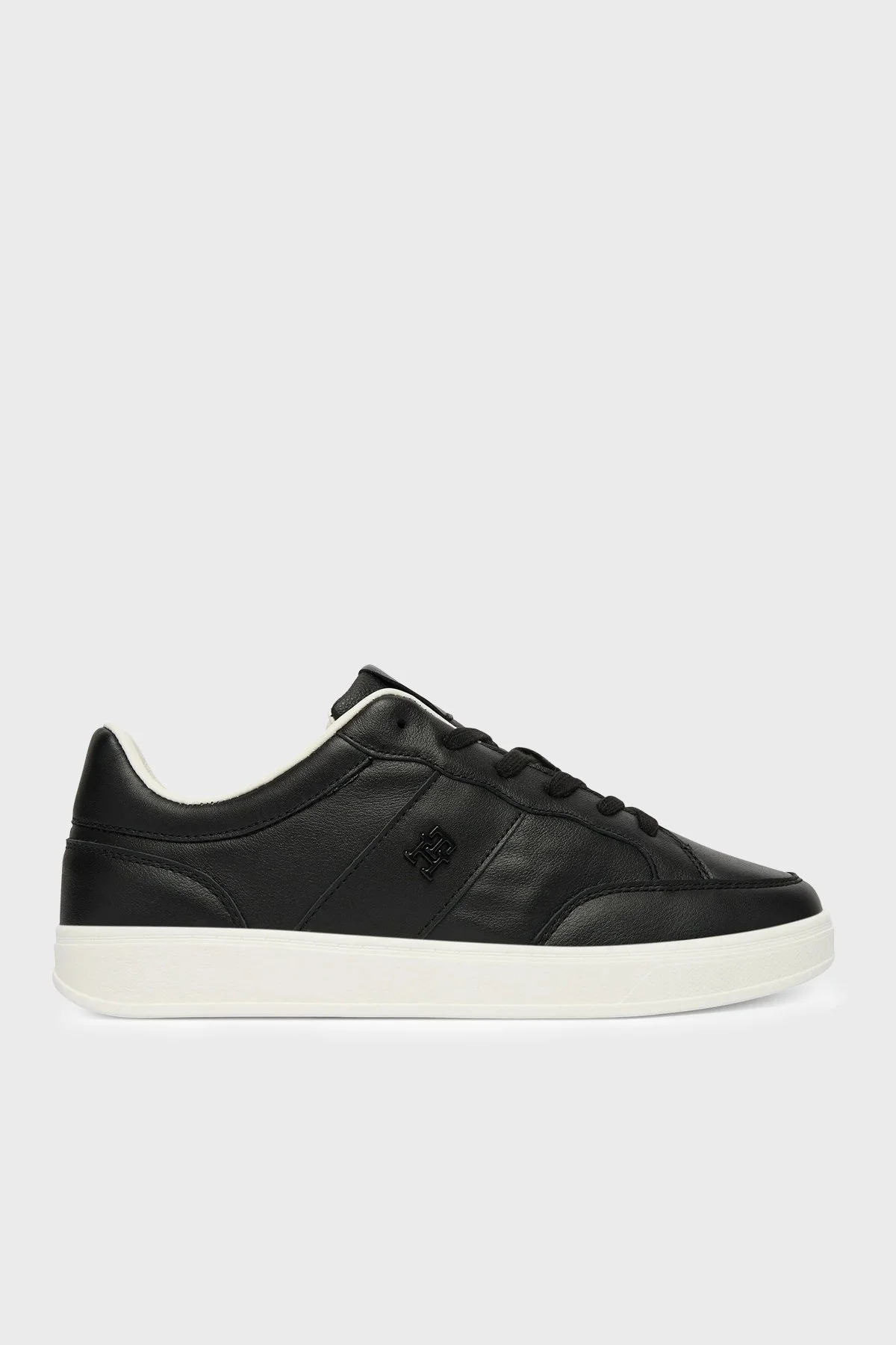 Tommy Hilfiger Hakiki Deri Logolu Sneaker Kadın Ayakkabı FW0FW09028 BDS SİYAH - 1