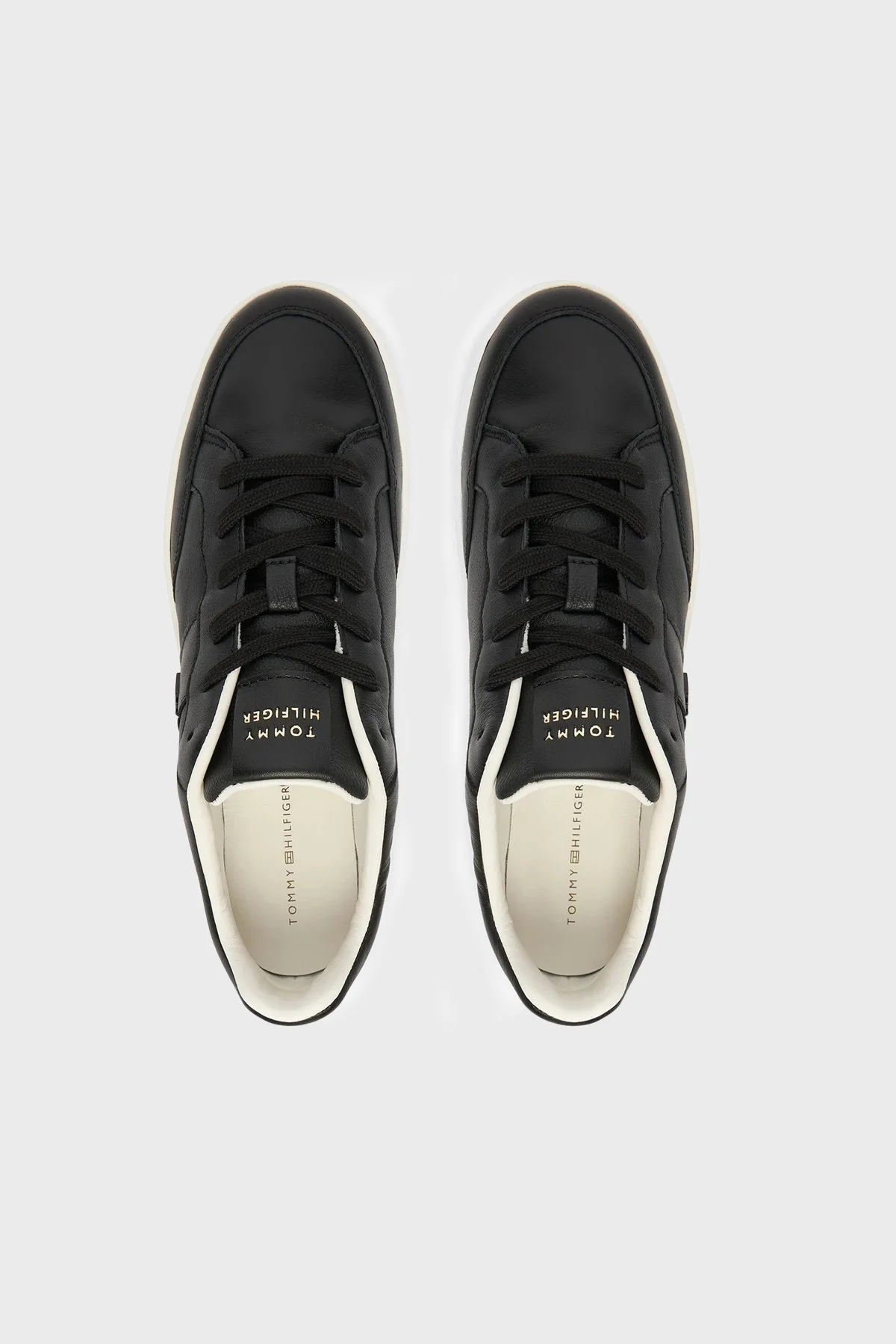 Tommy Hilfiger Hakiki Deri Logolu Sneaker Kadın Ayakkabı FW0FW09028 BDS SİYAH - 3