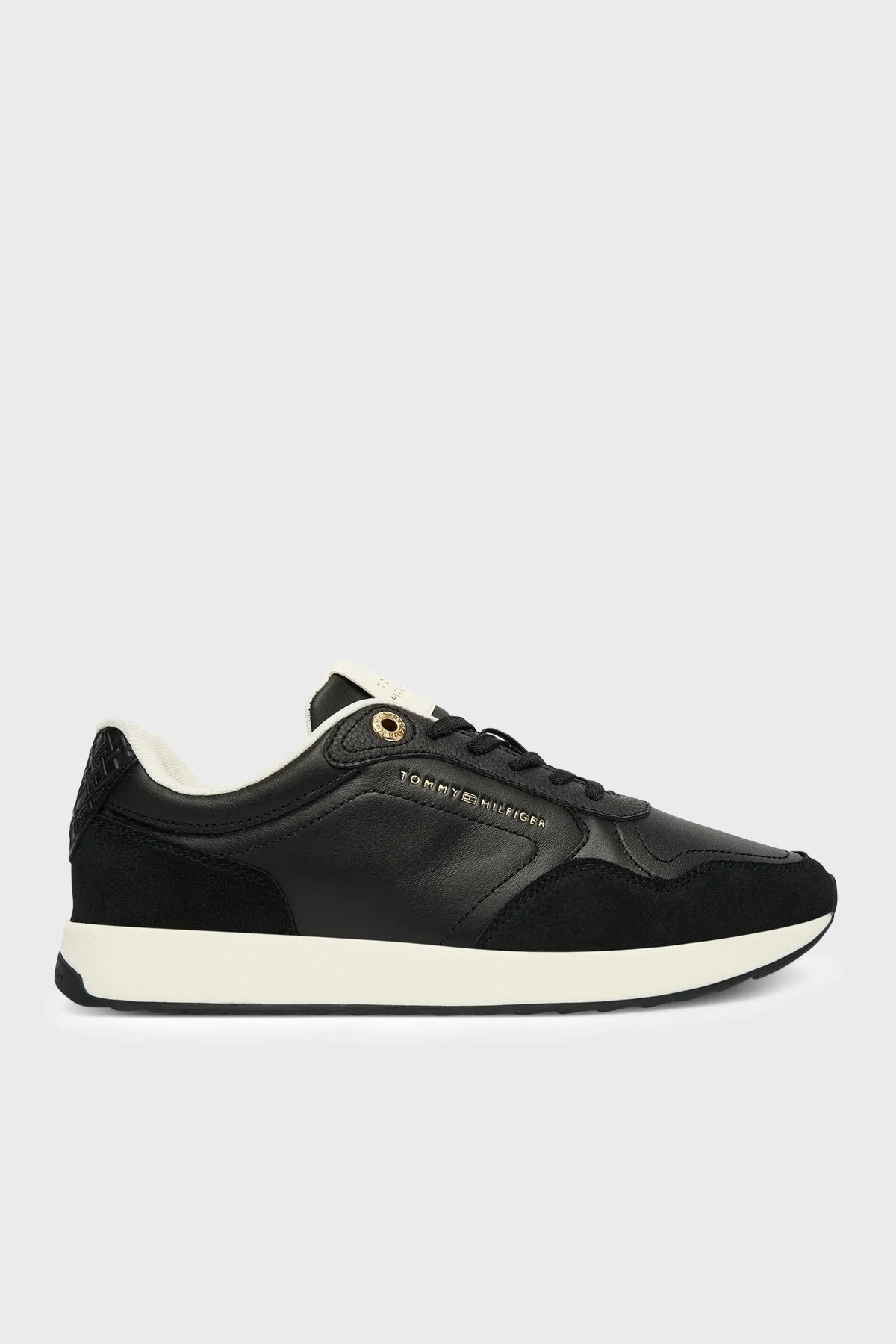 Tommy Hilfiger Hakiki Deri Logolu Sneaker Kadın Ayakkabı FW0FW09267 BDS SİYAH - 1