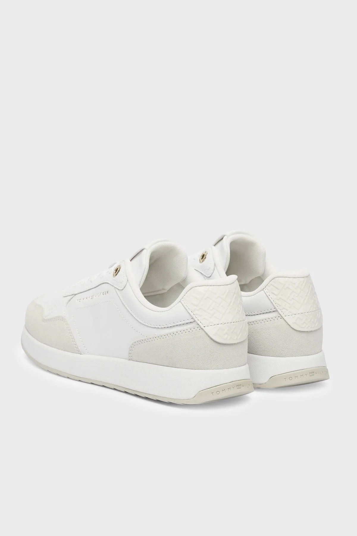 Tommy Hilfiger Hakiki Deri Logolu Sneaker Kadın Ayakkabı FW0FW09267 YBS BEYAZ - 4