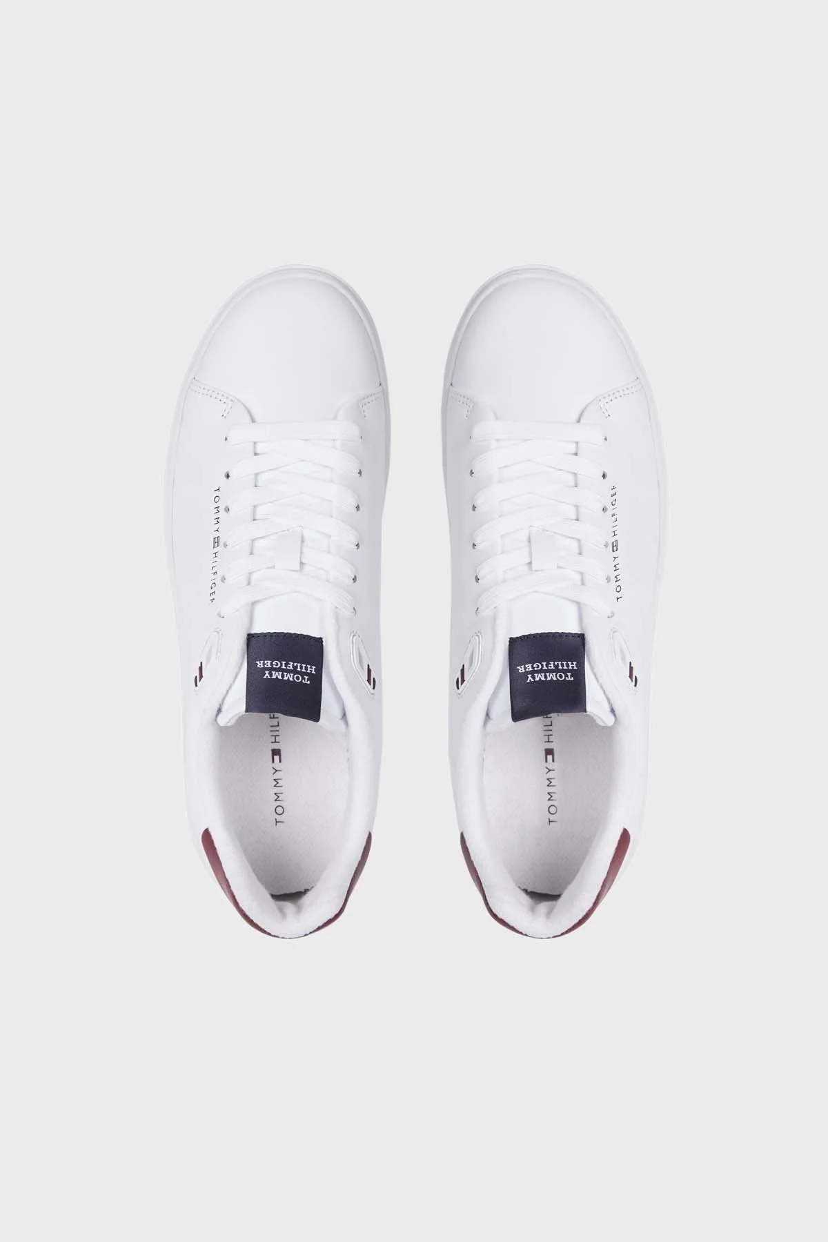 Tommy Hilfiger Hakiki Deri Logolu Sneaker Erkek Ayakkabı FM0FM04830 YBS BEYAZ - 4