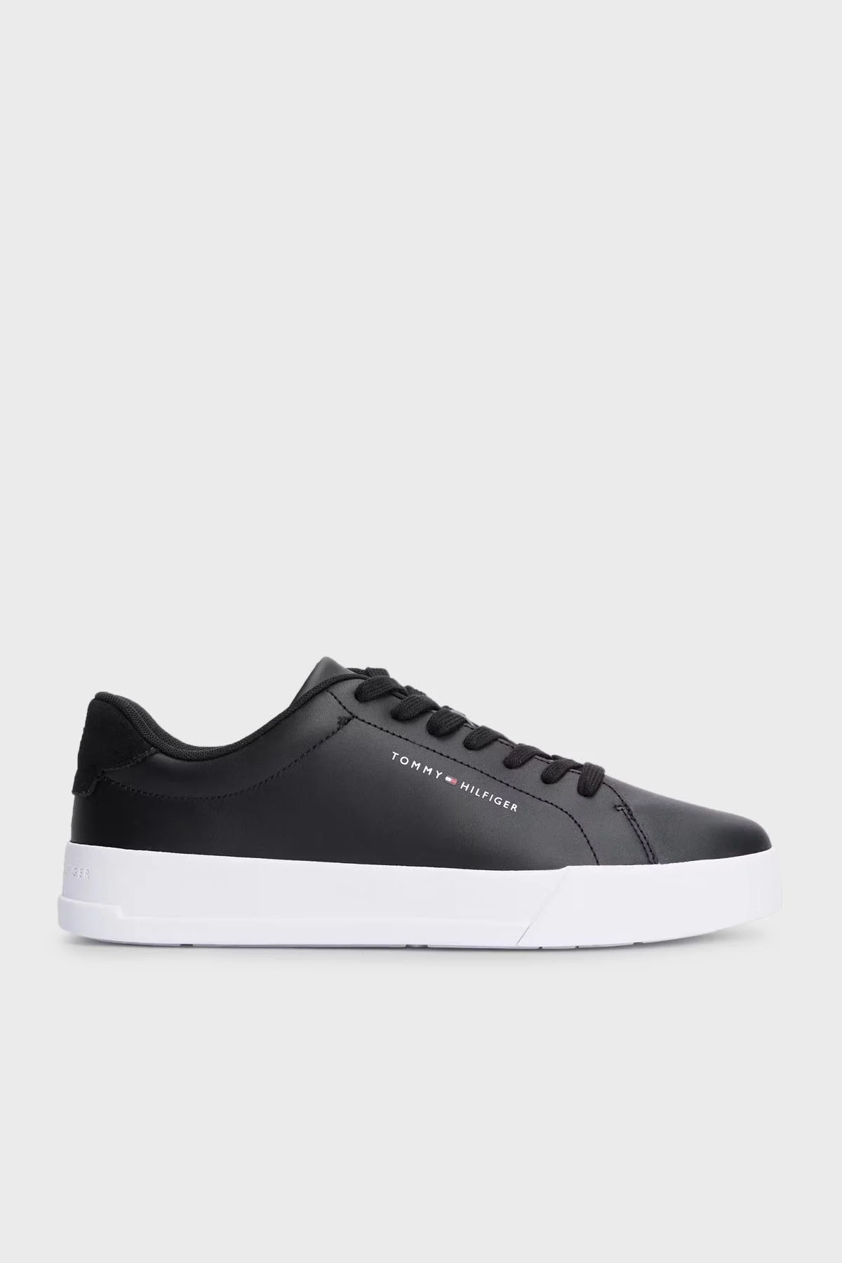 Tommy Hilfiger Hakiki Deri Logolu Sneaker Erkek Ayakkabı FM0FM04971 BDS SİYAH - 8