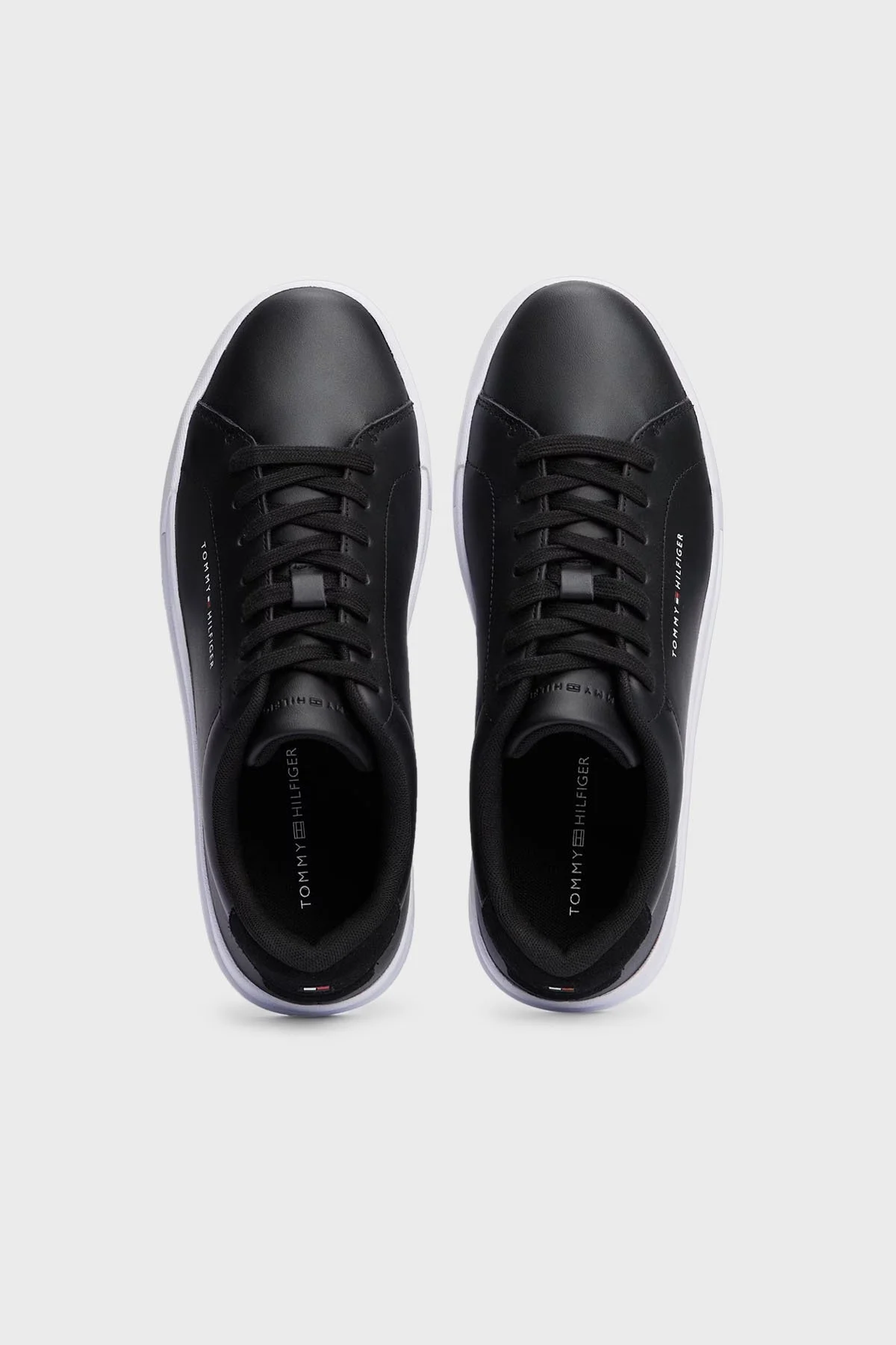 Tommy Hilfiger Hakiki Deri Logolu Sneaker Erkek Ayakkabı FM0FM04971 BDS SİYAH - 12