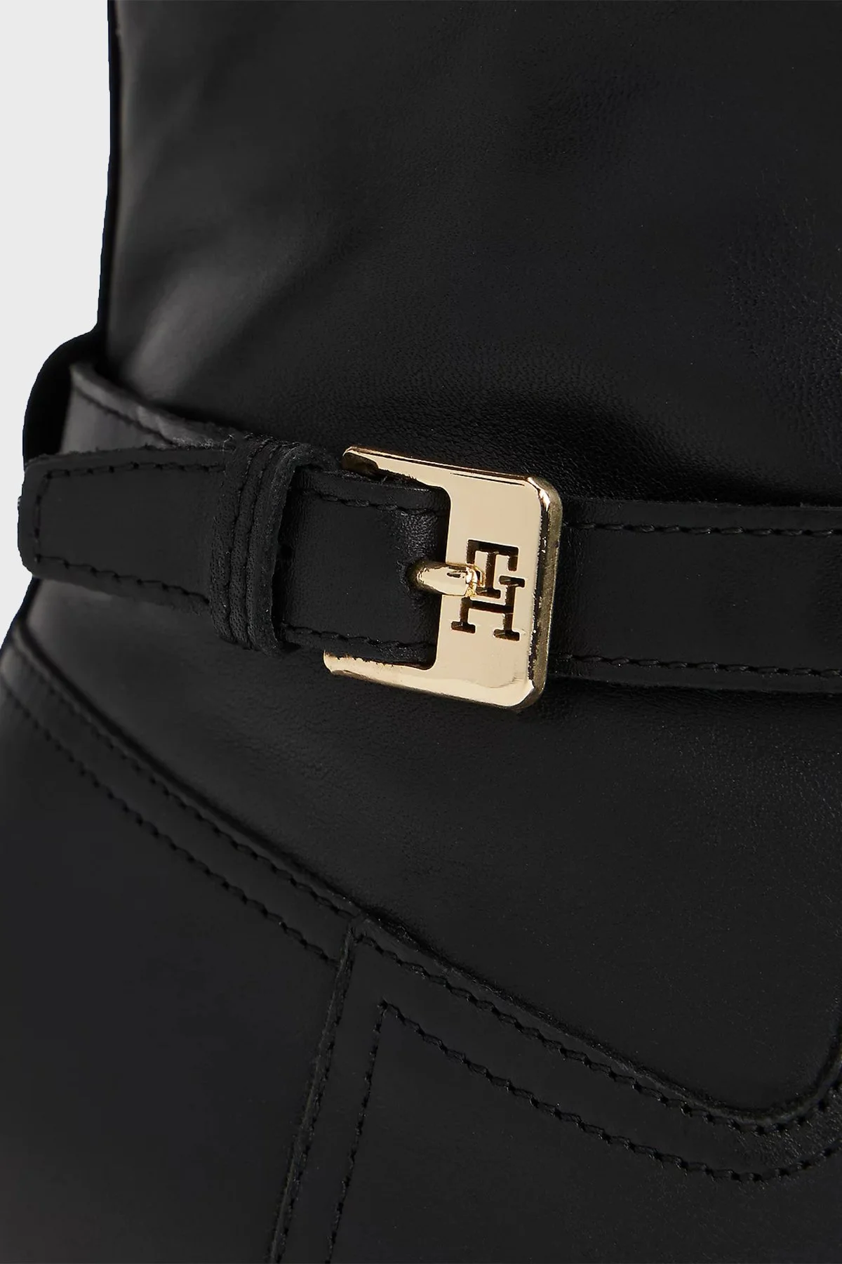 Tommy Hilfiger Hakiki Deri Tokalı Fermuarlı Bayan Bot FW0FW08781 BDS SİYAH - 4