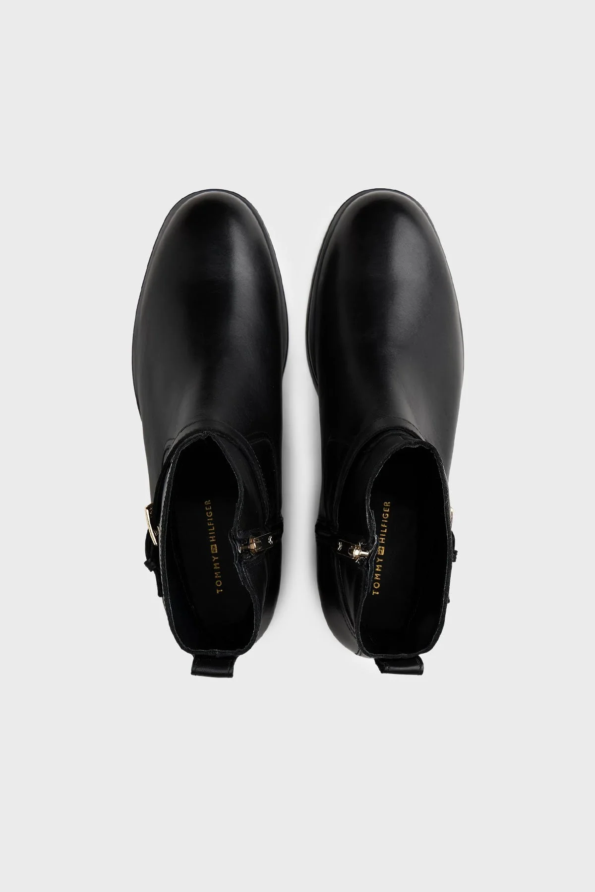 Tommy Hilfiger Hakiki Deri Tokalı Fermuarlı Bayan Bot FW0FW08781 BDS SİYAH - 5