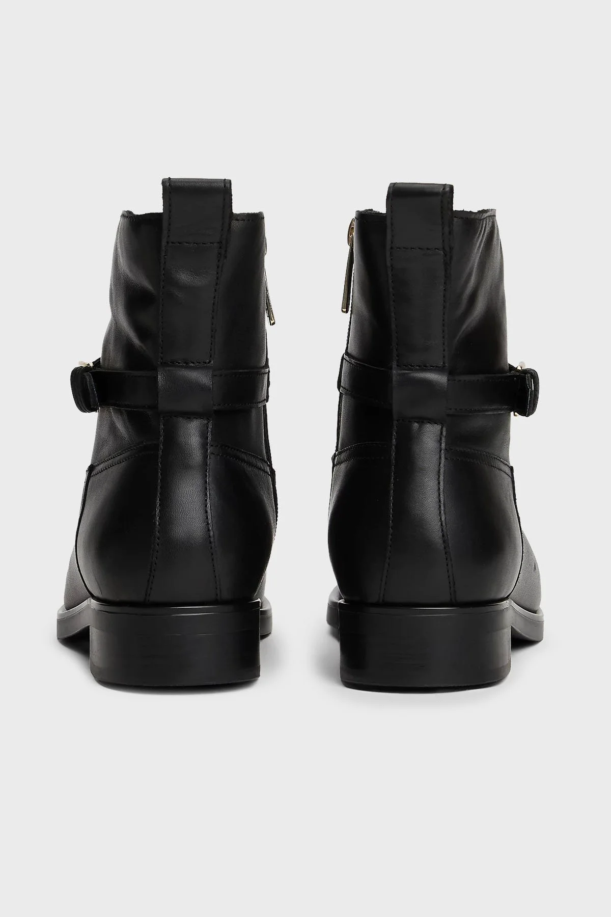 Tommy Hilfiger Hakiki Deri Tokalı Fermuarlı Bayan Bot FW0FW08781 BDS SİYAH - 6