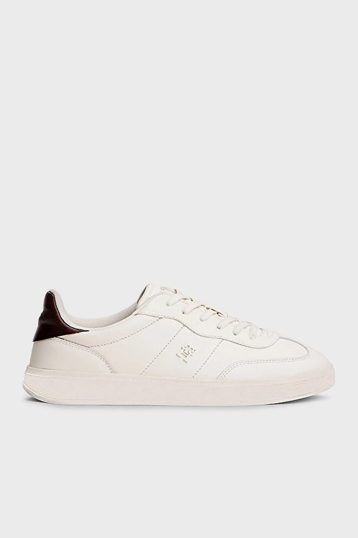 Tommy Hilfiger Hakki Deri Bağcıklı Sneaker Kadın Ayakkabı FW0FW08823 YBH BEYAZ - 1