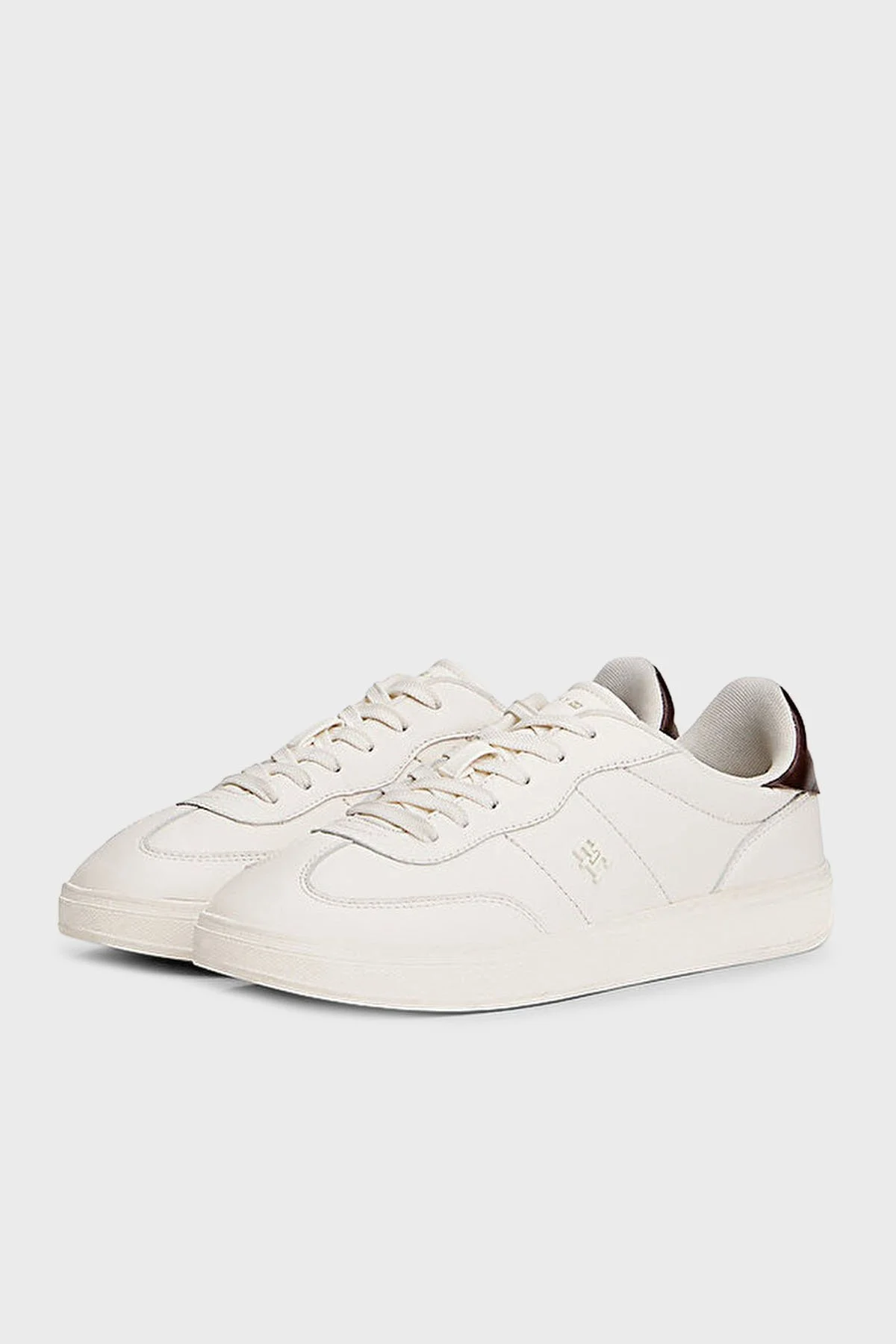 Tommy Hilfiger Hakki Deri Bağcıklı Sneaker Kadın Ayakkabı FW0FW08823 YBH BEYAZ - 3