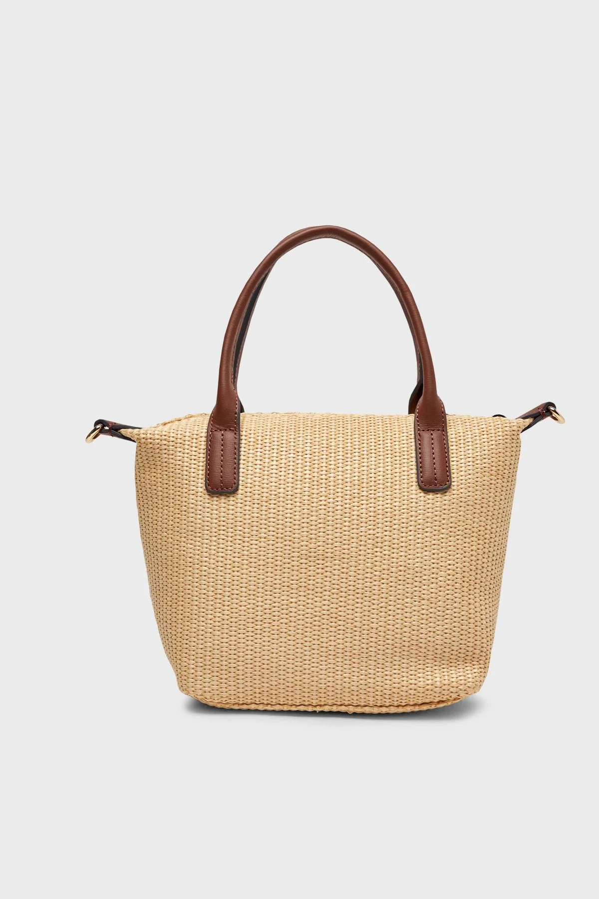 Tommy Hilfiger Hasır Çıkarılabilir Askılı Kadın Çanta AW0AW18523 0F4 BEJ - 3