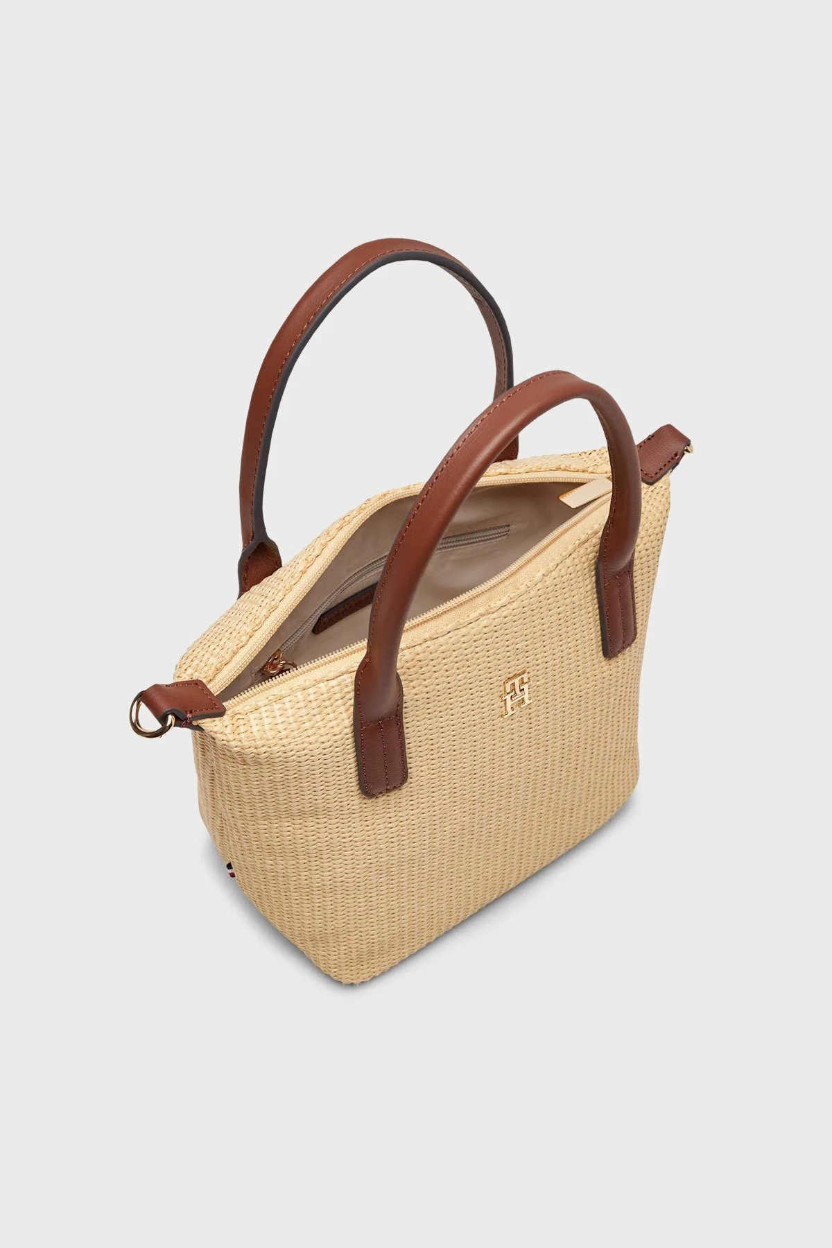 Tommy Hilfiger Hasır Çıkarılabilir Askılı Kadın Çanta AW0AW18523 0F4 BEJ - 5