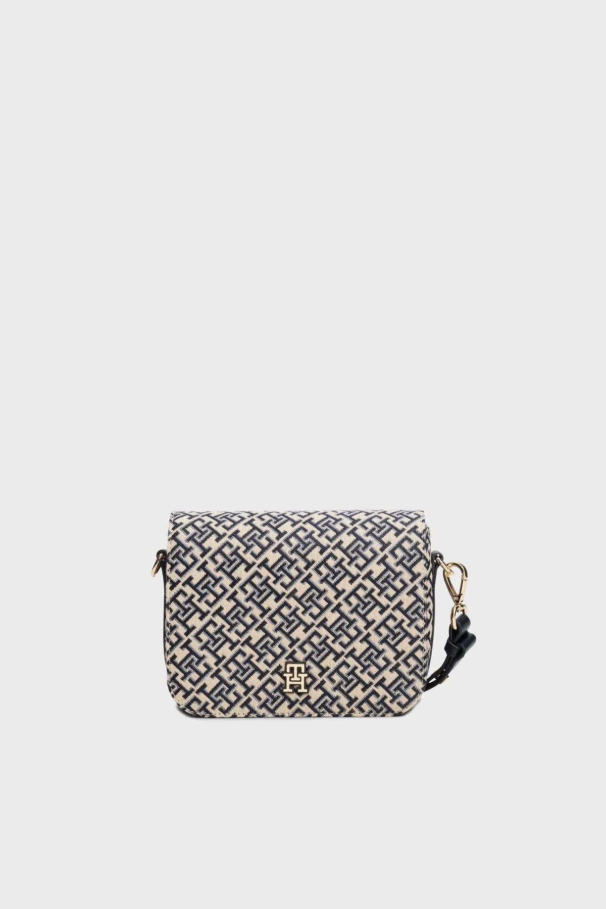 Tommy Hilfiger Jakarlı Logo Baskılı Çıkarılabilir Askılı Bayan Çanta AW0AW17447 DW6 LACİVERT - 1