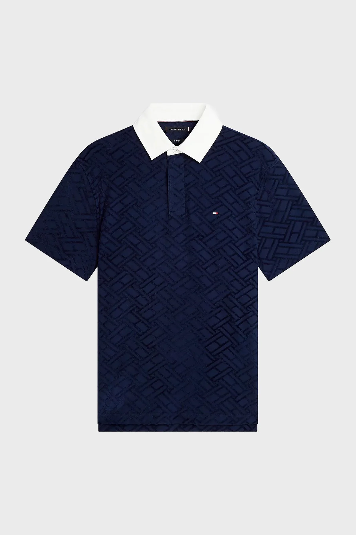 Tommy Hilfiger Jakarlı Pamuklu Regular Fit Kontrast Erkek Polo Yaka T Shirt MW0MW42759 DCC LACİVERT - 5